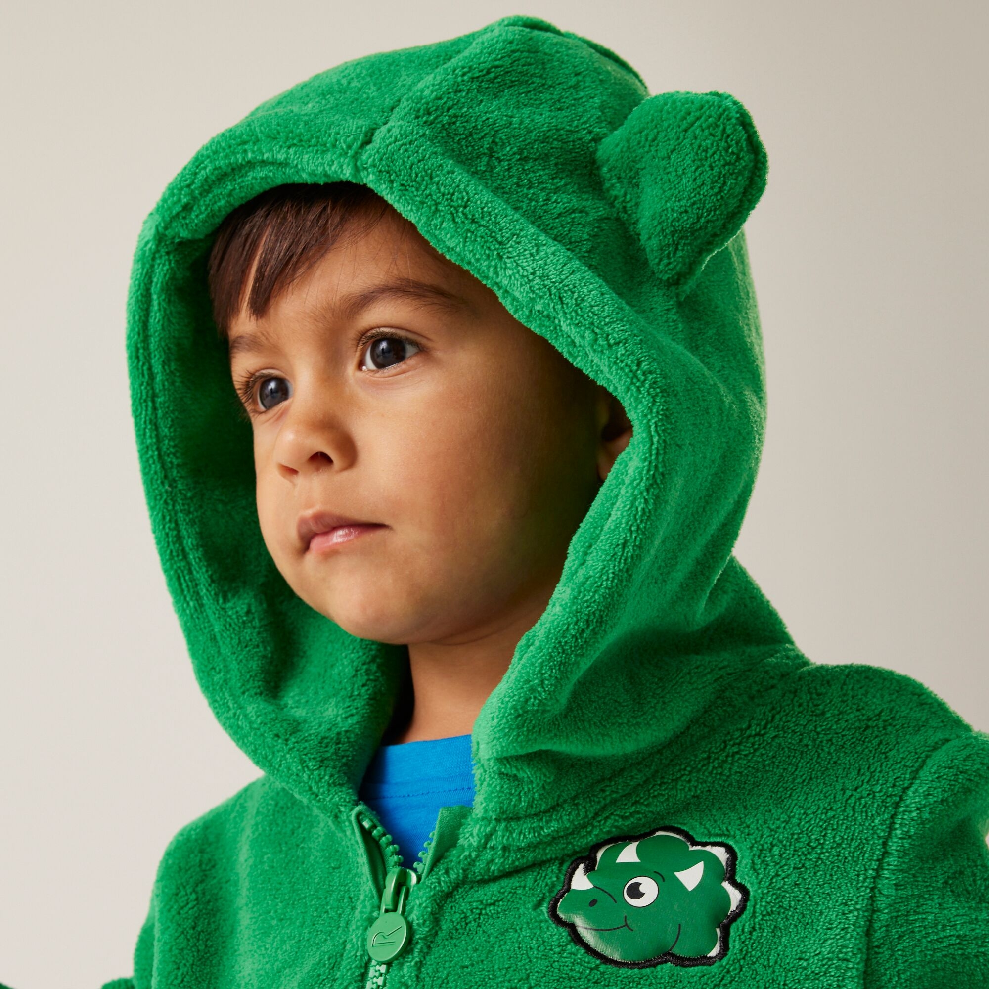 Kids' Animal Full Zip Fleece | Stompy the Dinosaur Jelly Bean