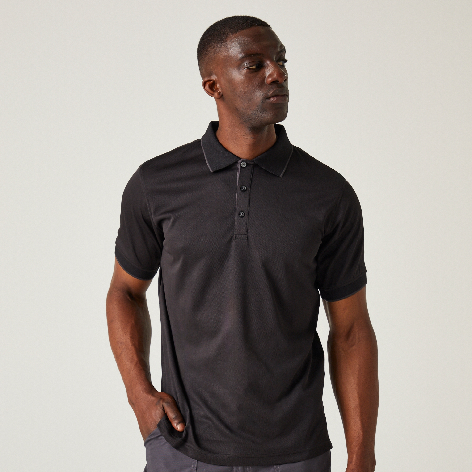Men's Navigate Short Sleeve Polo Shirt | Black Seal