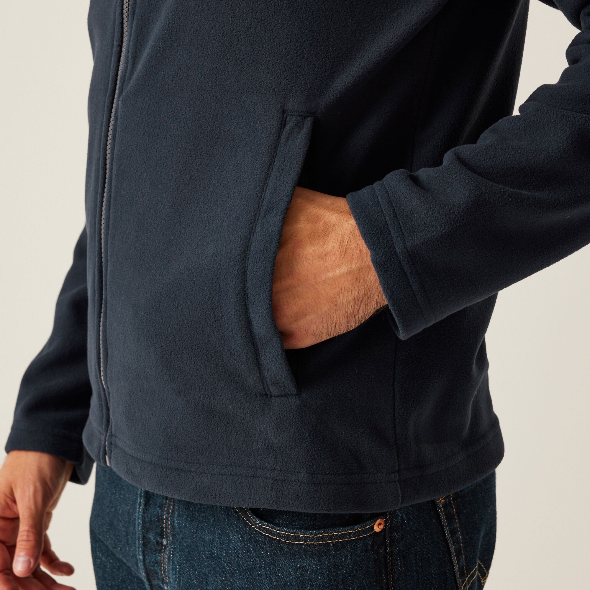 Men's Honestly Made Recycled Full Zip Microfleece | Navy