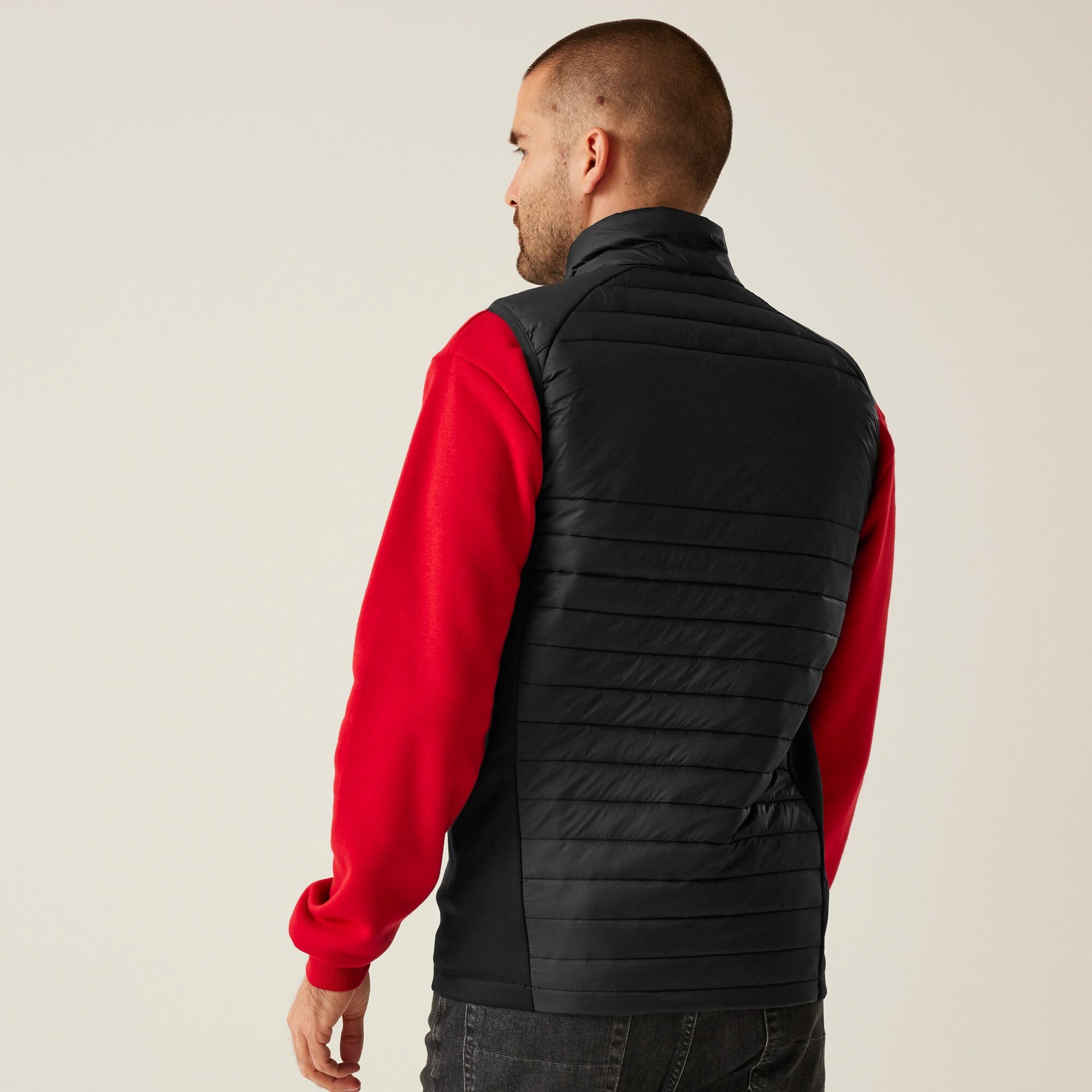 Men's Navigate Hybrid Bodywarmer | Black Classic Red
