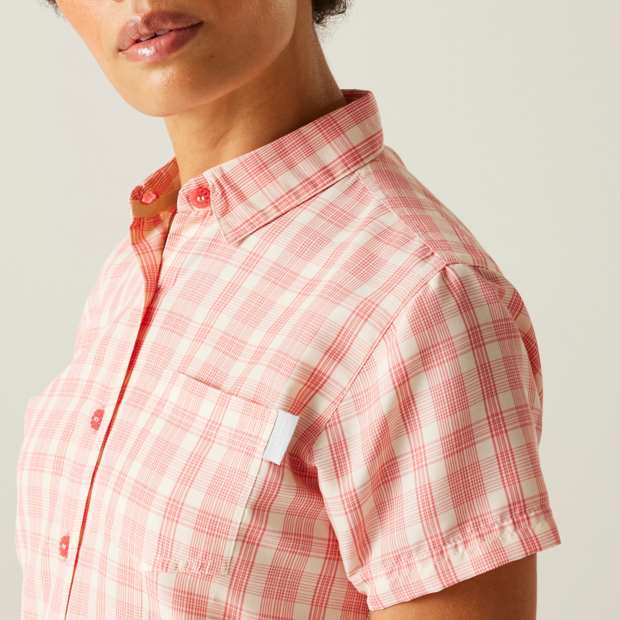Women's Mindano VIII Short Sleeve Shirt | Peach Bloom Check