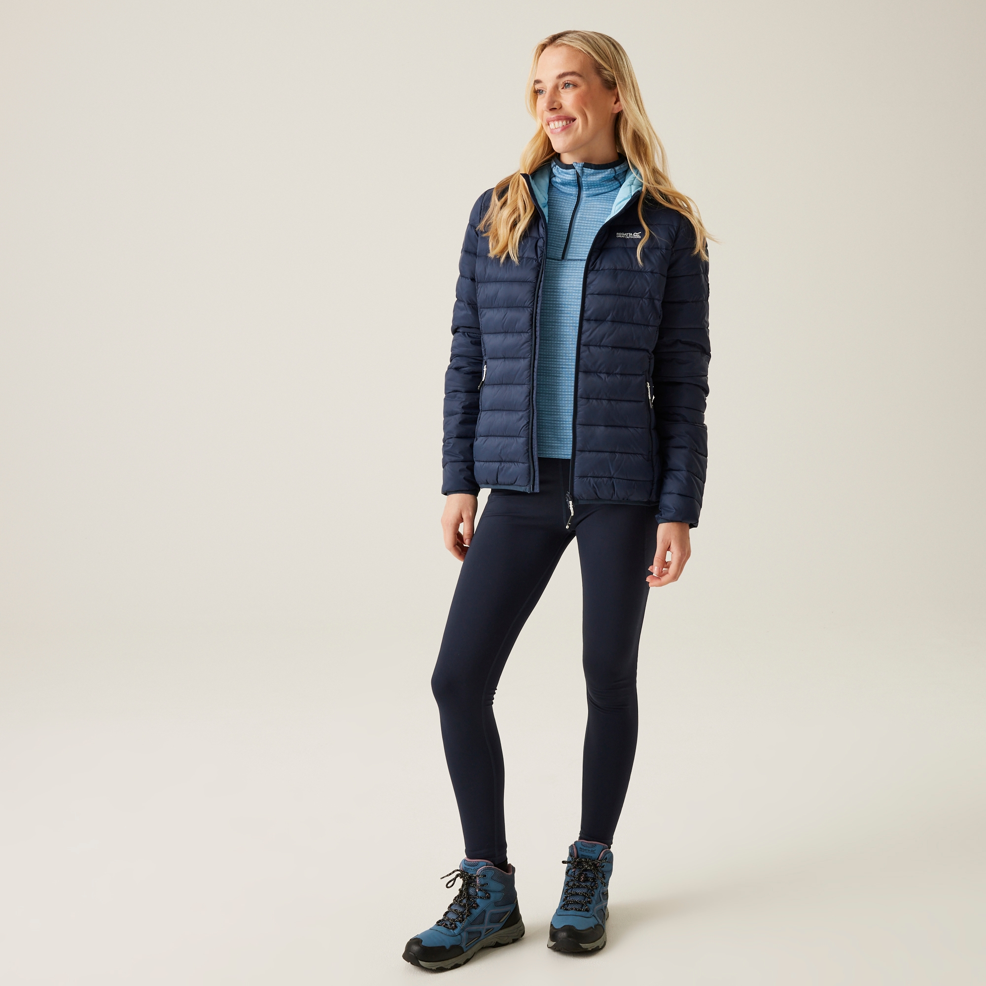 Women's Hooded Marizion Quilted Jacket | Navy Clear Sky