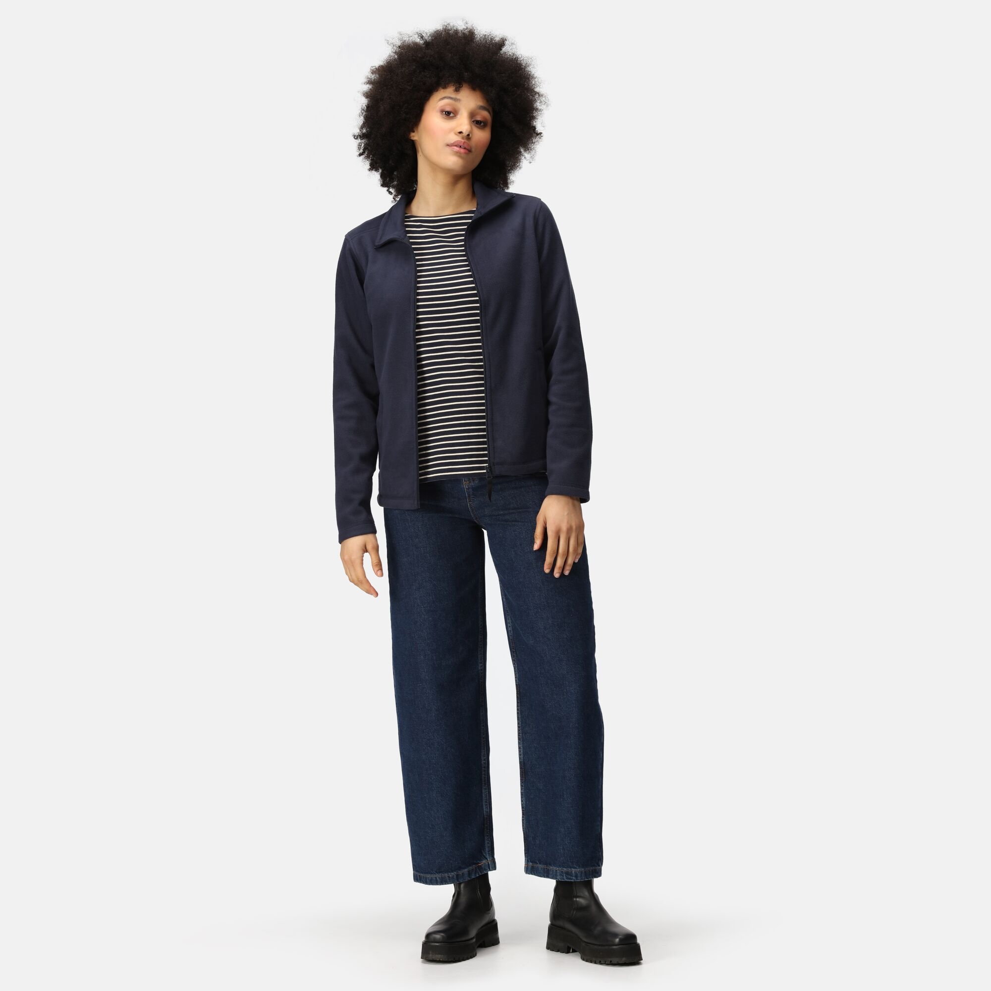 Women's Micro Lightweight Full Zip Fleece | Dark Navy