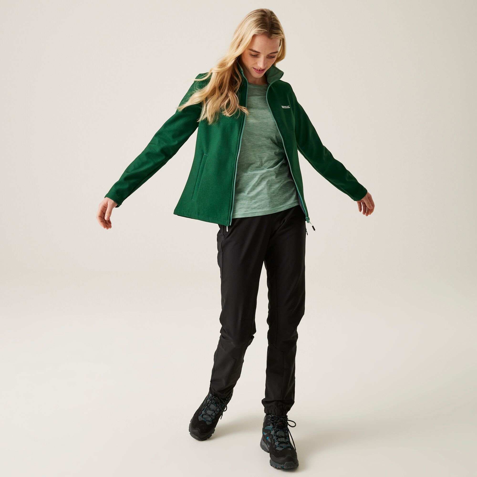 Women's Connie V Softshell Walking Jacket | Rain Forest Marl