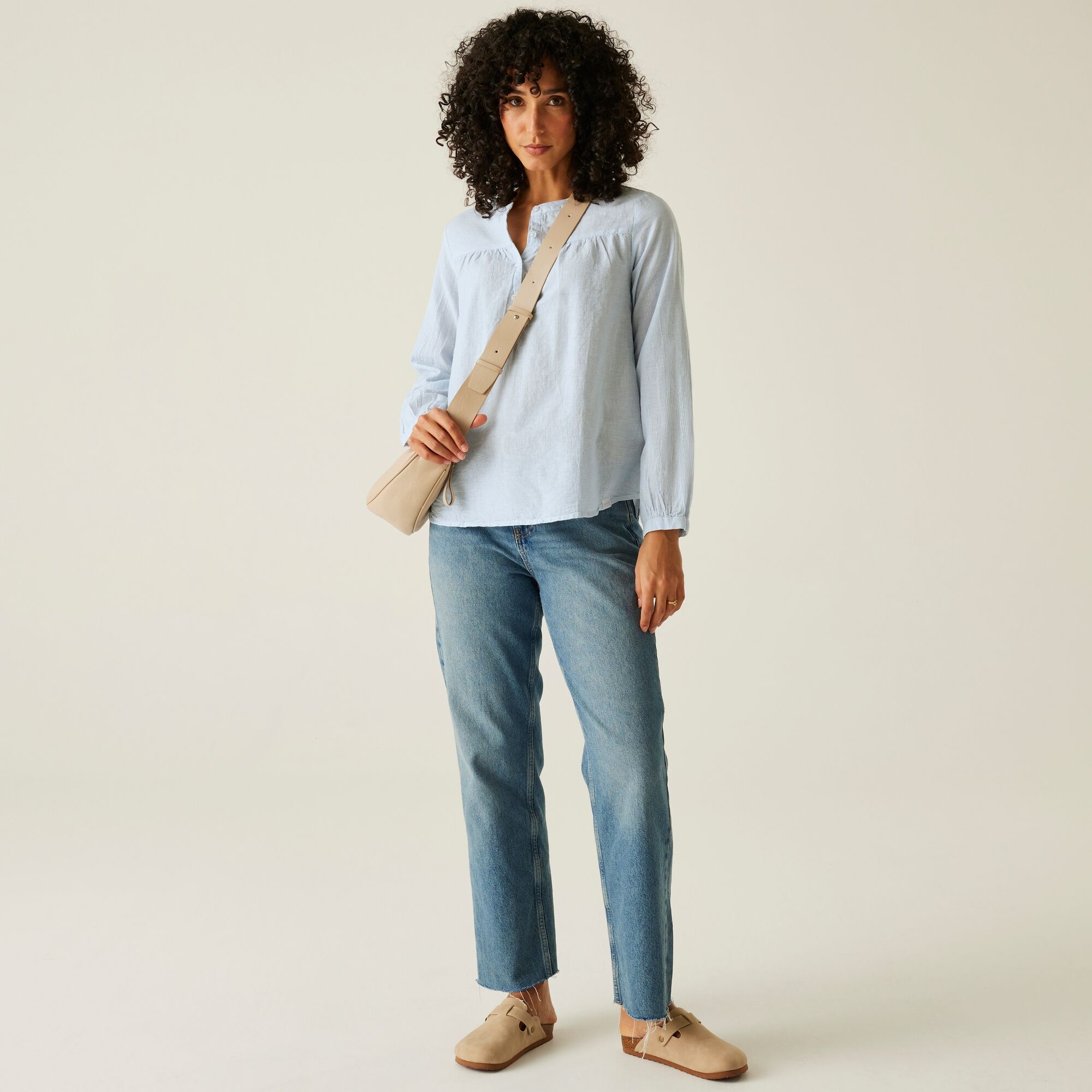 Women's Natine Lightweight Shirt | Chambray Blue Ticking Stripe