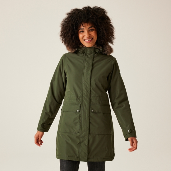 Women's Sabinka II Fur Trim Parka Jacket | Dark Khaki