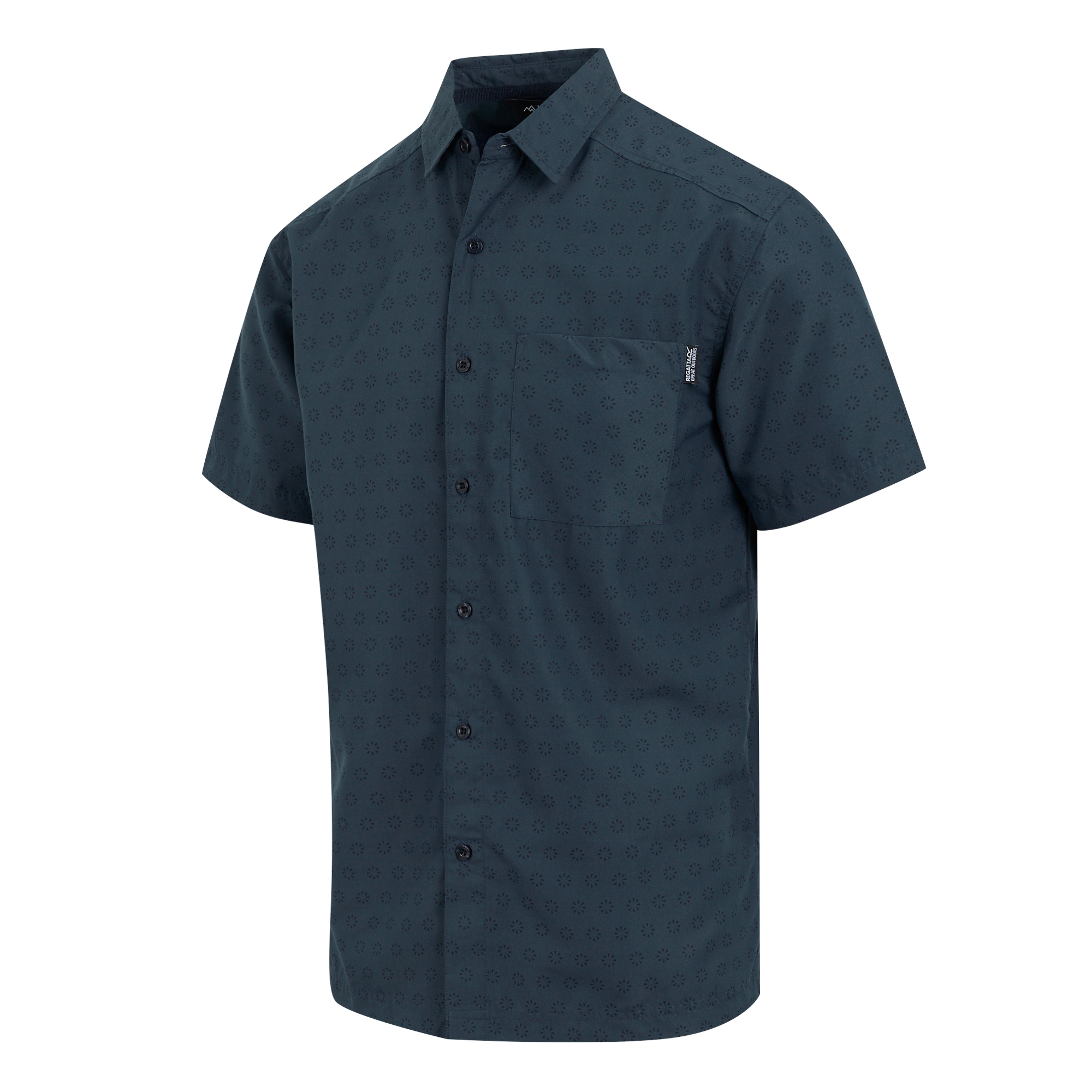 Men's Mindano IX Short Sleeve Shirt | Moonlight Denim Circle Print