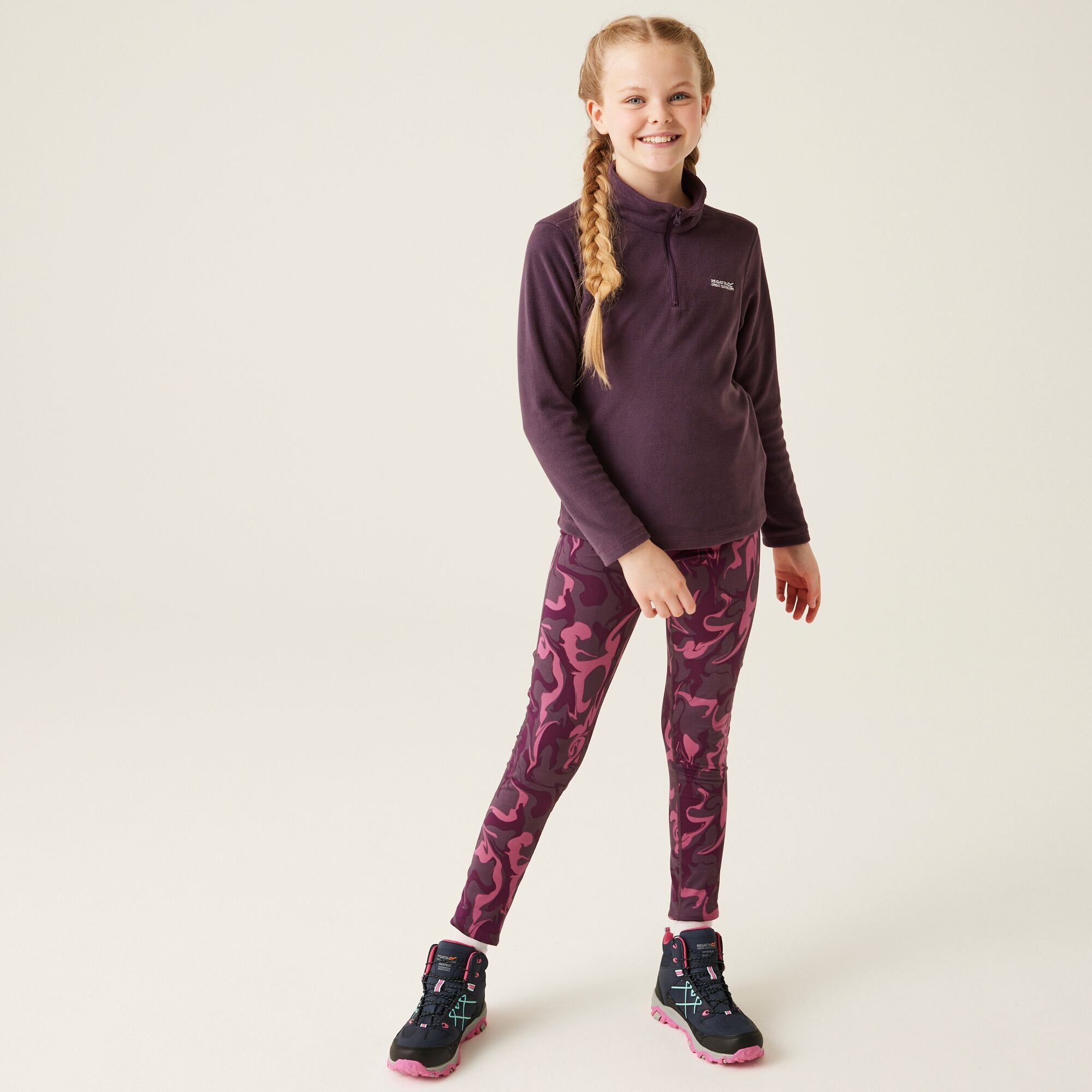 Kids' Hot Shot II Half Zip Fleece | Deep Plum