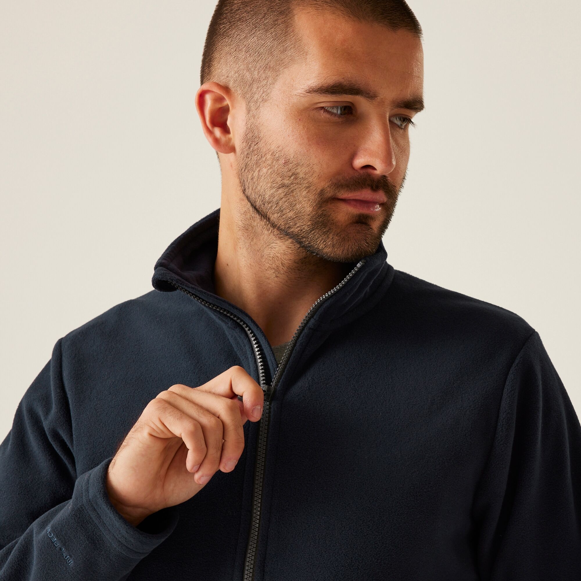 Men's Honestly Made Recycled Full Zip Microfleece | Navy