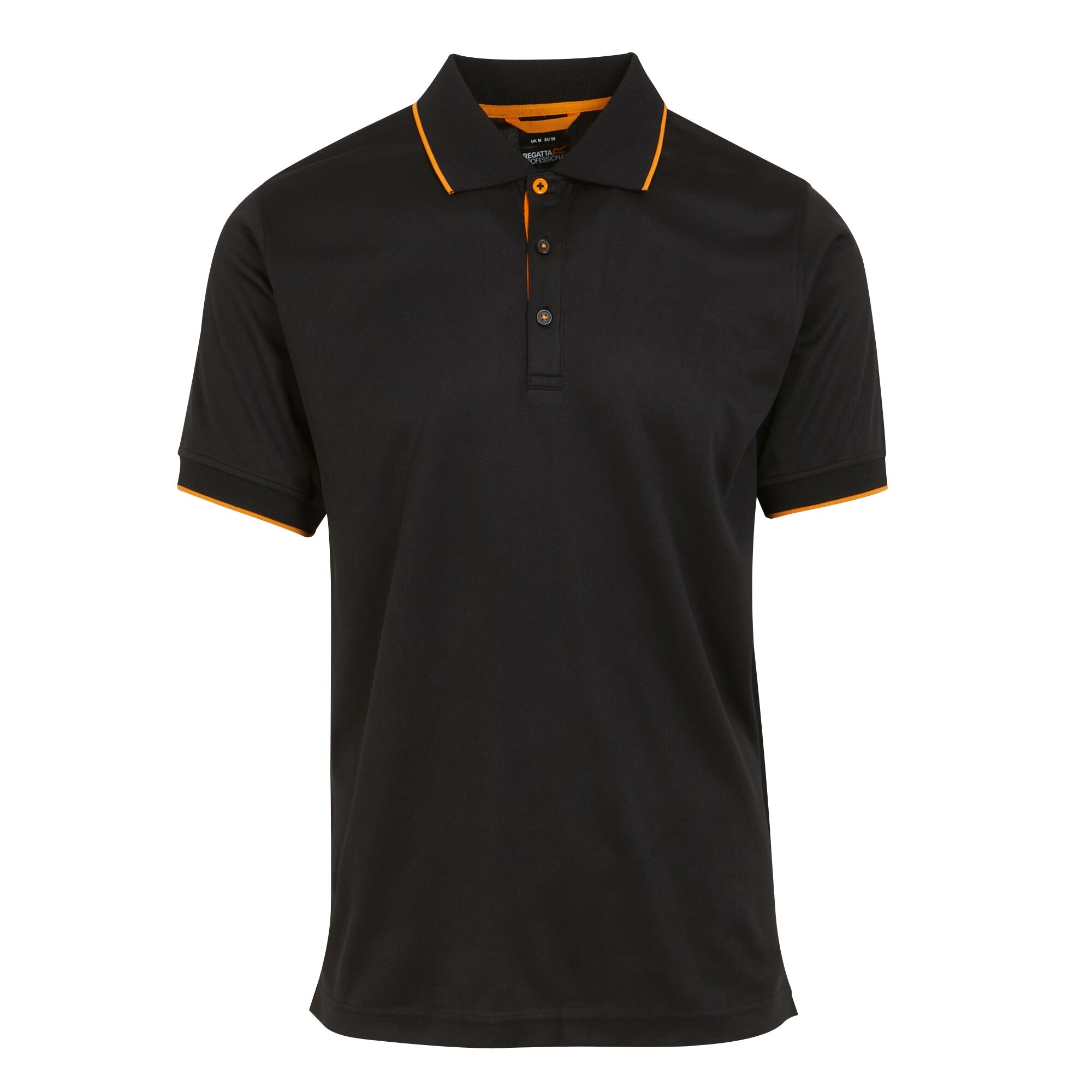 Men's Navigate Short Sleeve Polo Shirt | Black Orange Pop