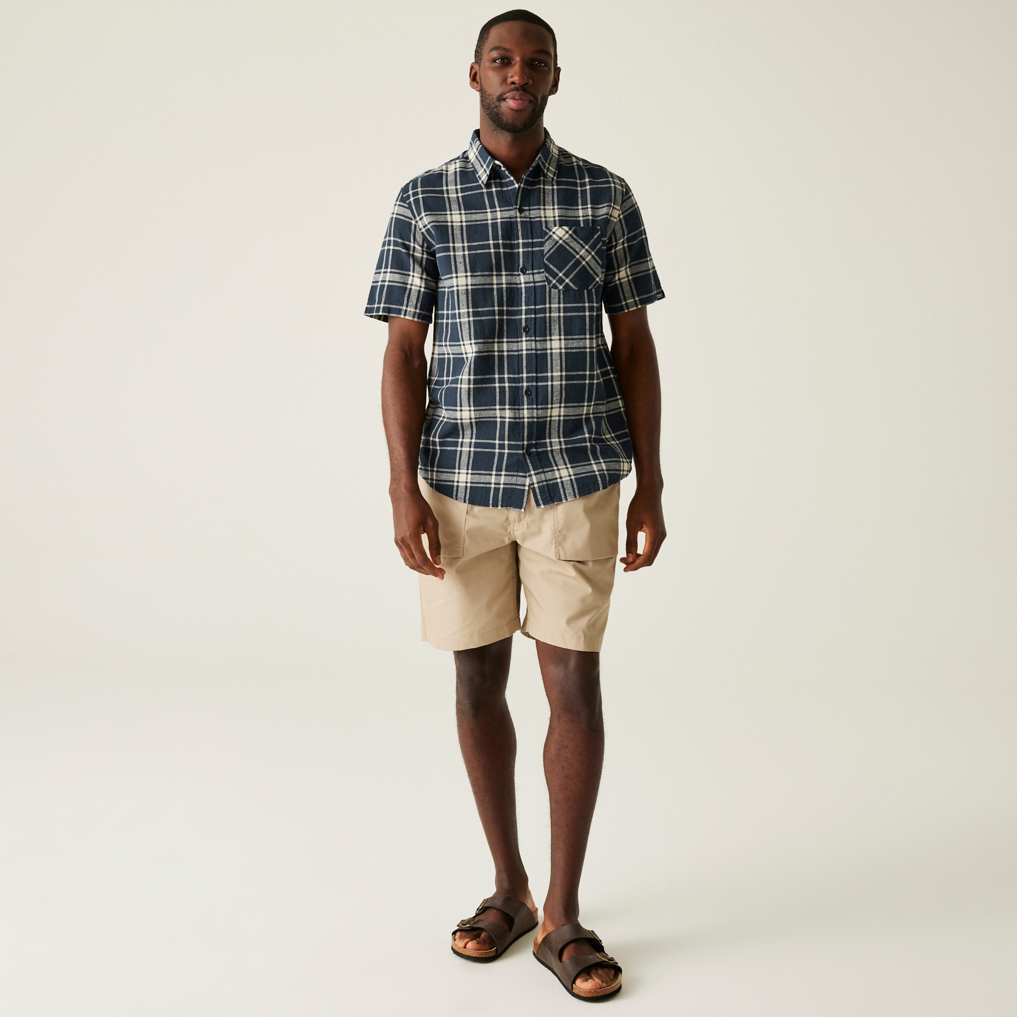 Men's Loran Short Sleeve Shirt | Navy Check