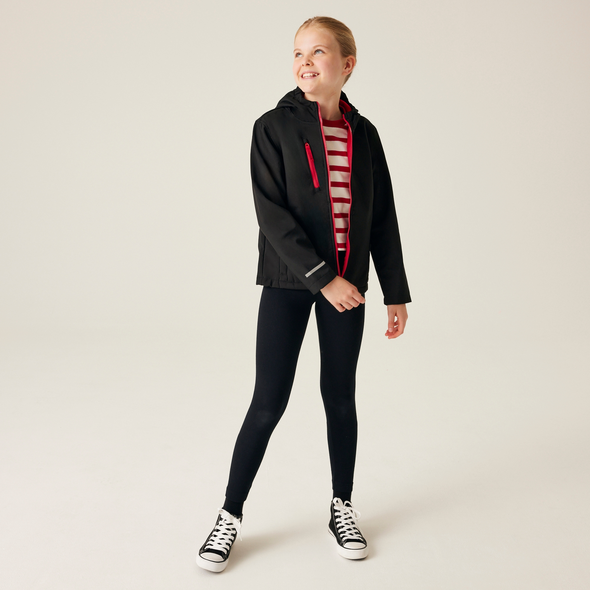 Kids' Ablaze 3-Layer Softshell Jacket | Black Classic Red