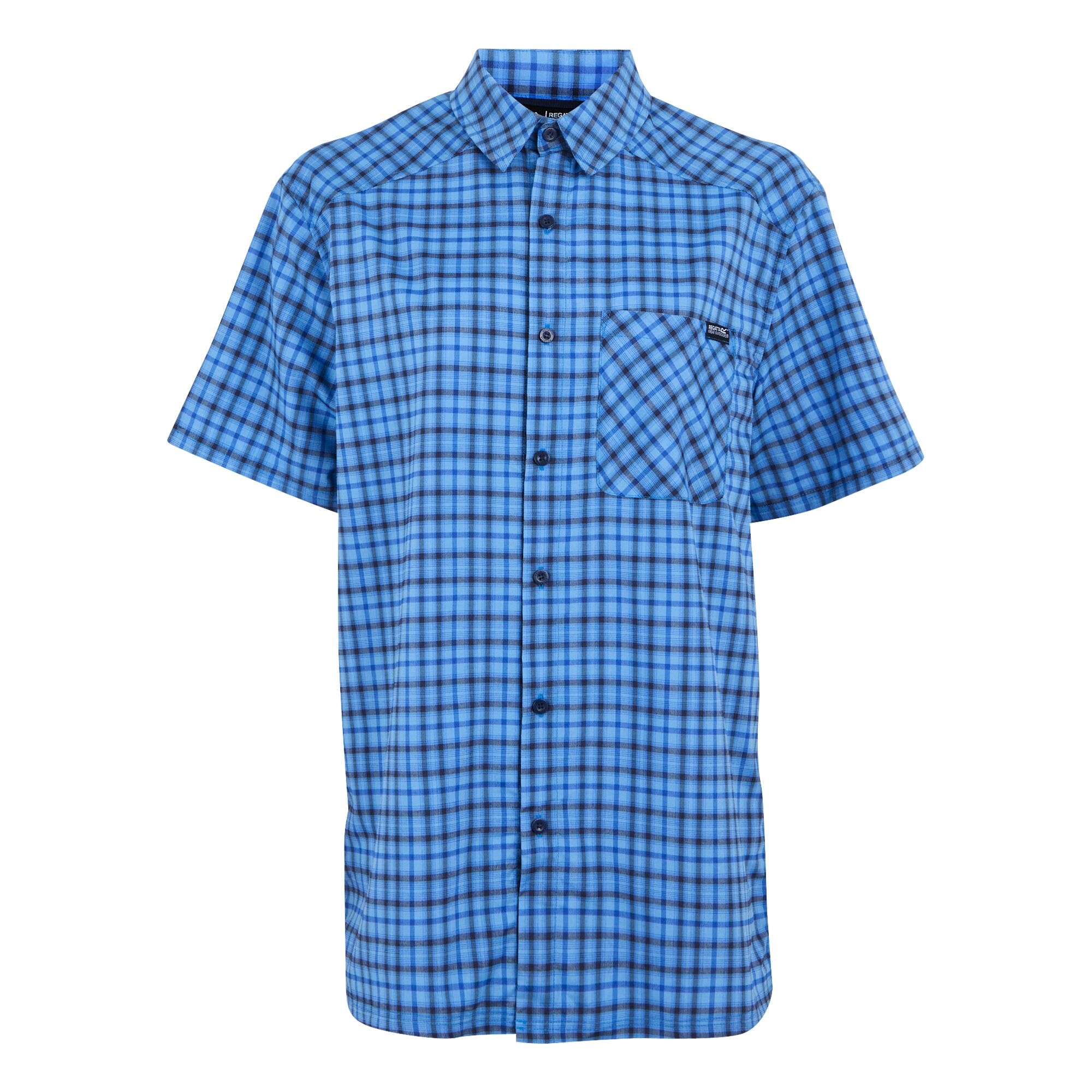 Men's Begarno Short Sleeve Shirt | Moonlight Denim Navy Check