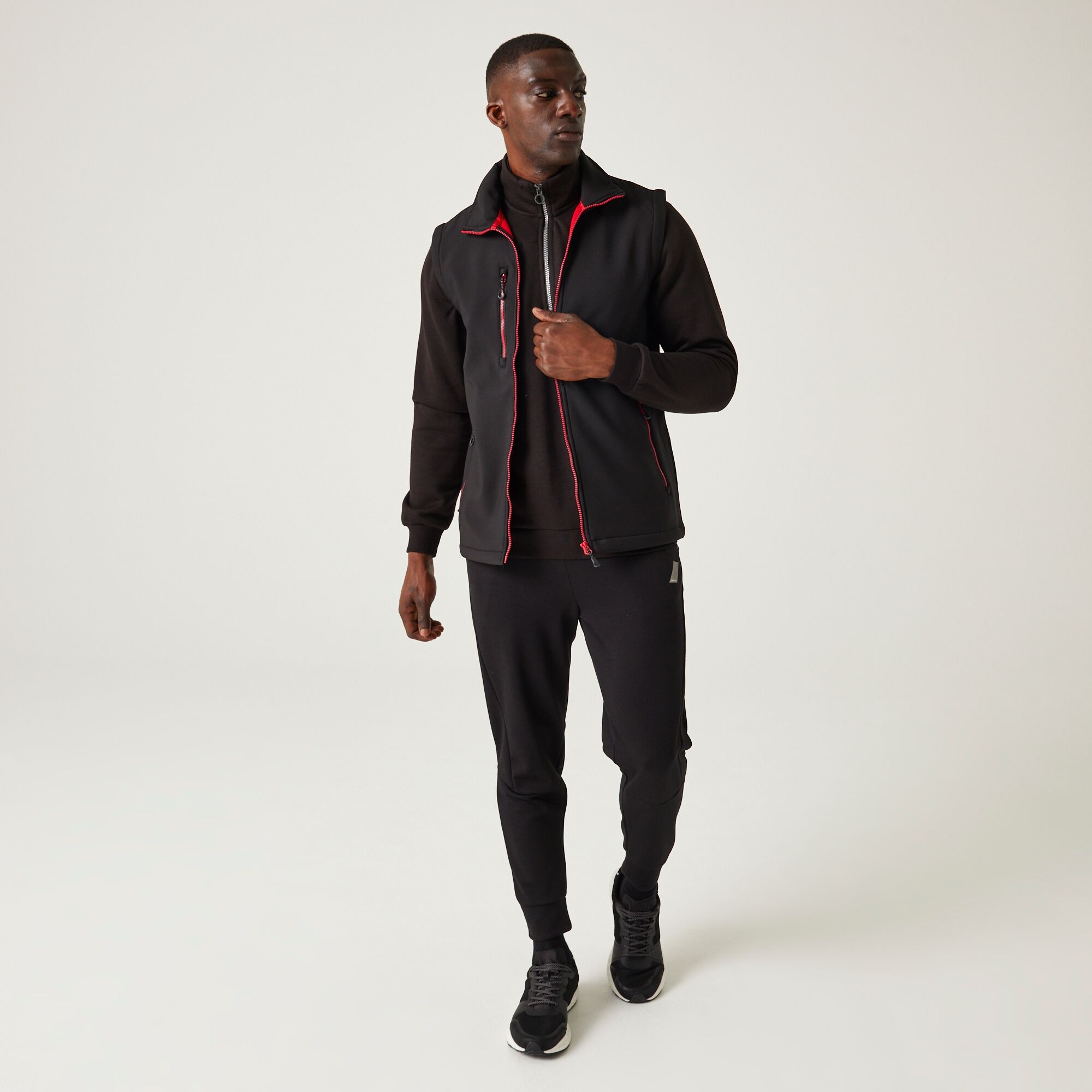 Men's Navigate 2 Layer Softshell Bodywarmer | Black Classic Red