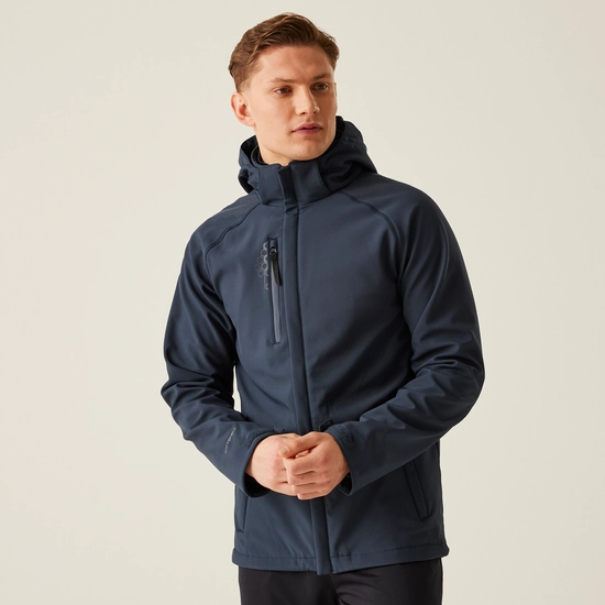 Men's Repeller Lined Softshell Hooded Jacket | Navy