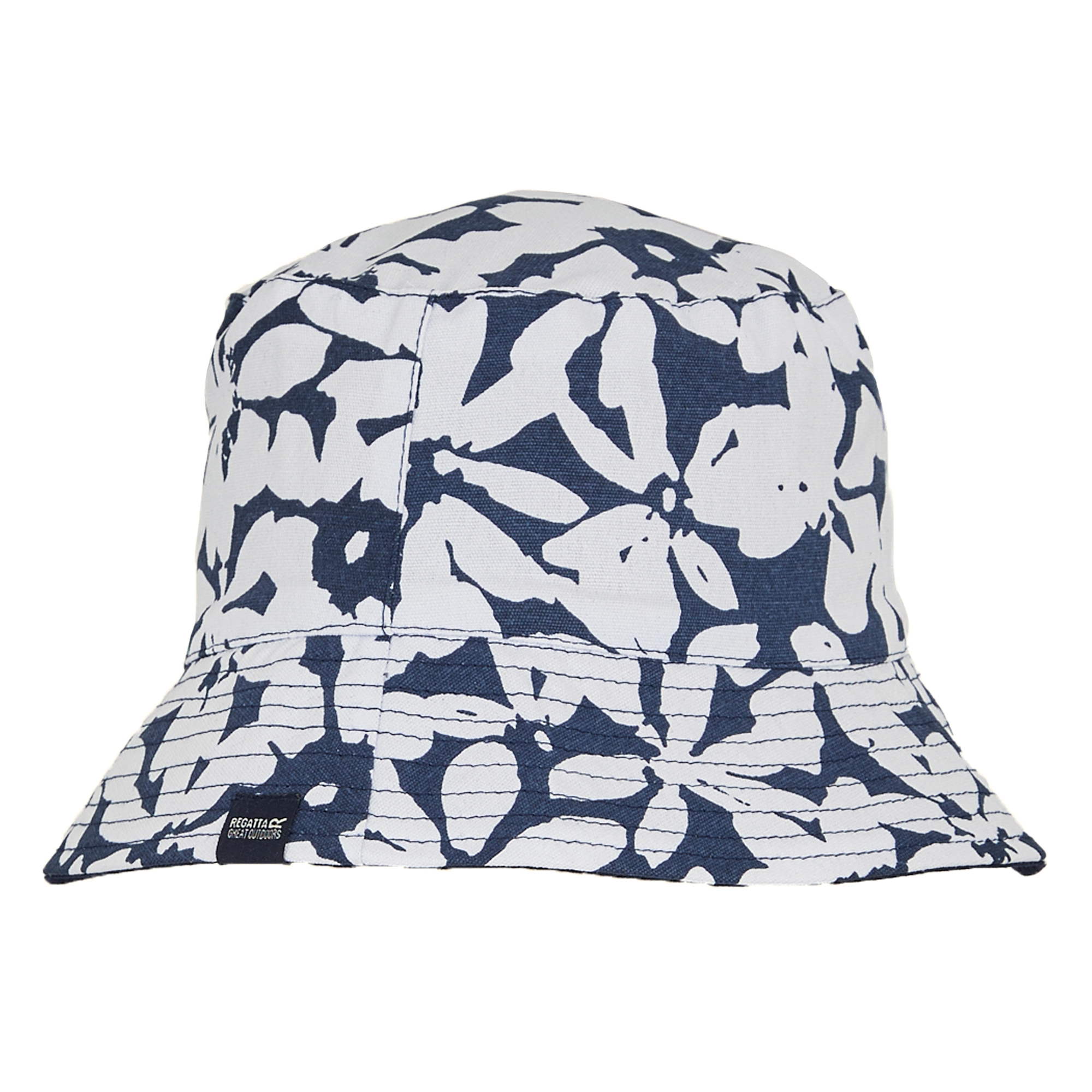 Women's Reversible Bucket Hat | Navy Abstract Flower Print Navy