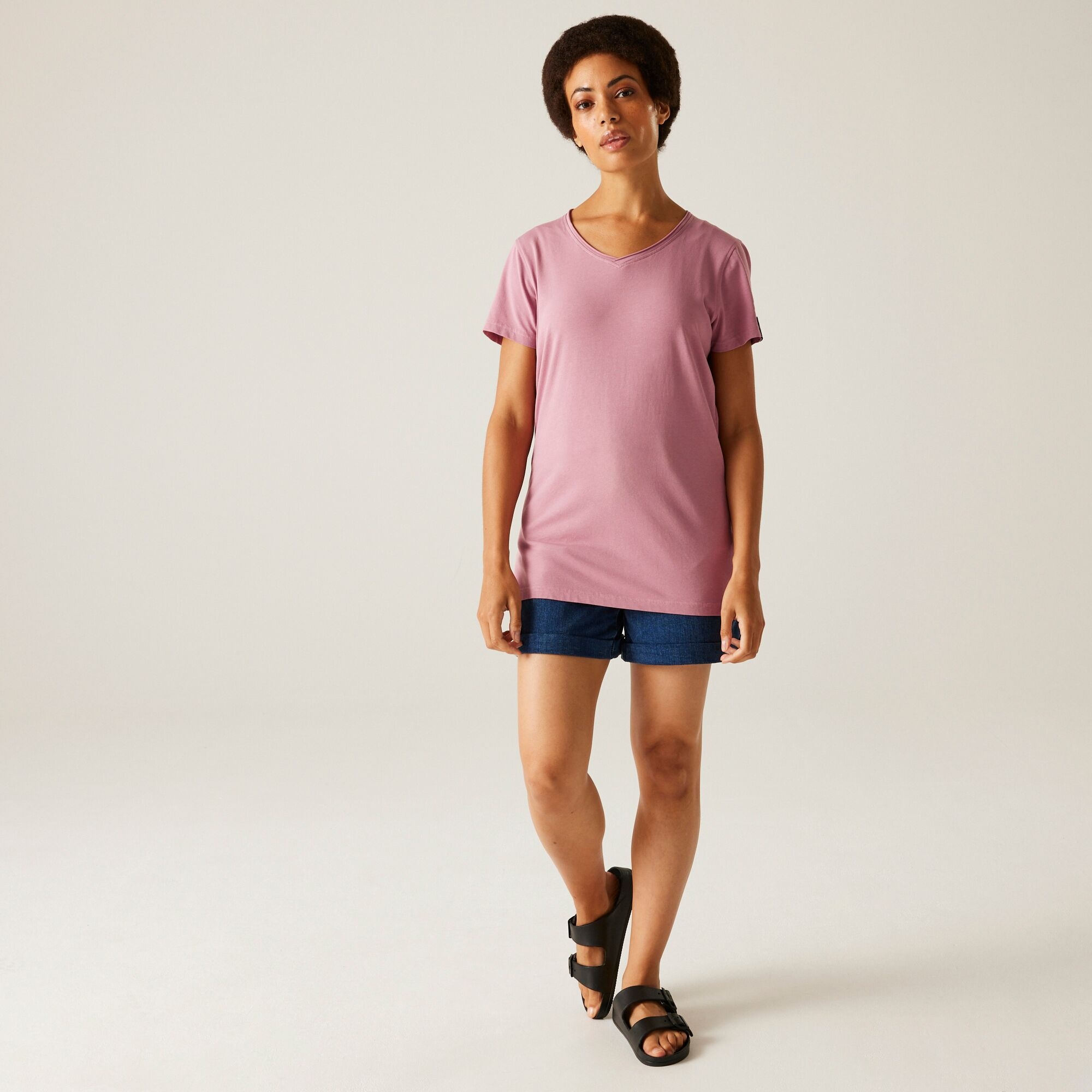Women's Elkie V-Neck T-Shirt | Lilas