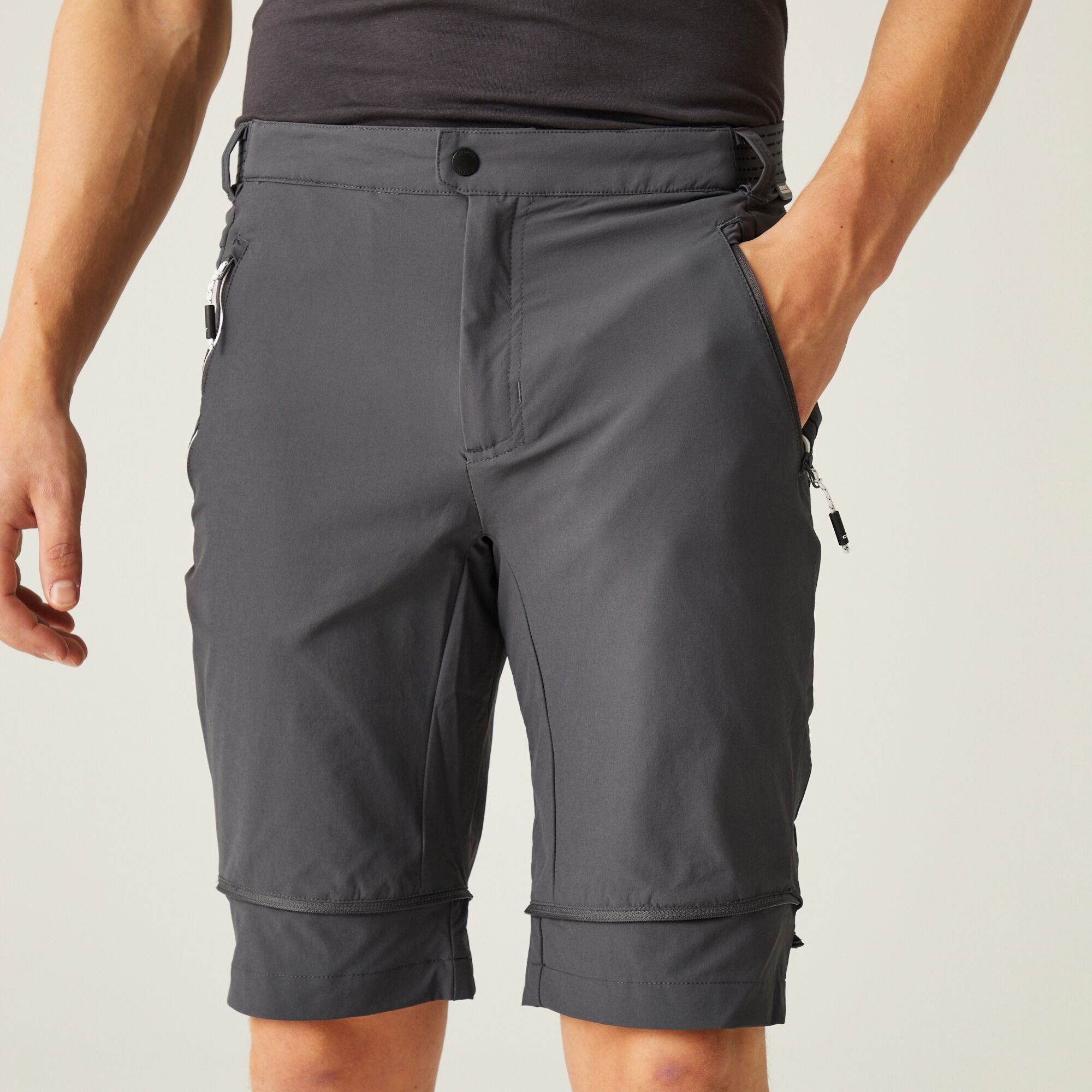 Men's Mountain Zip Off Walking Trousers | Seal Grey Black