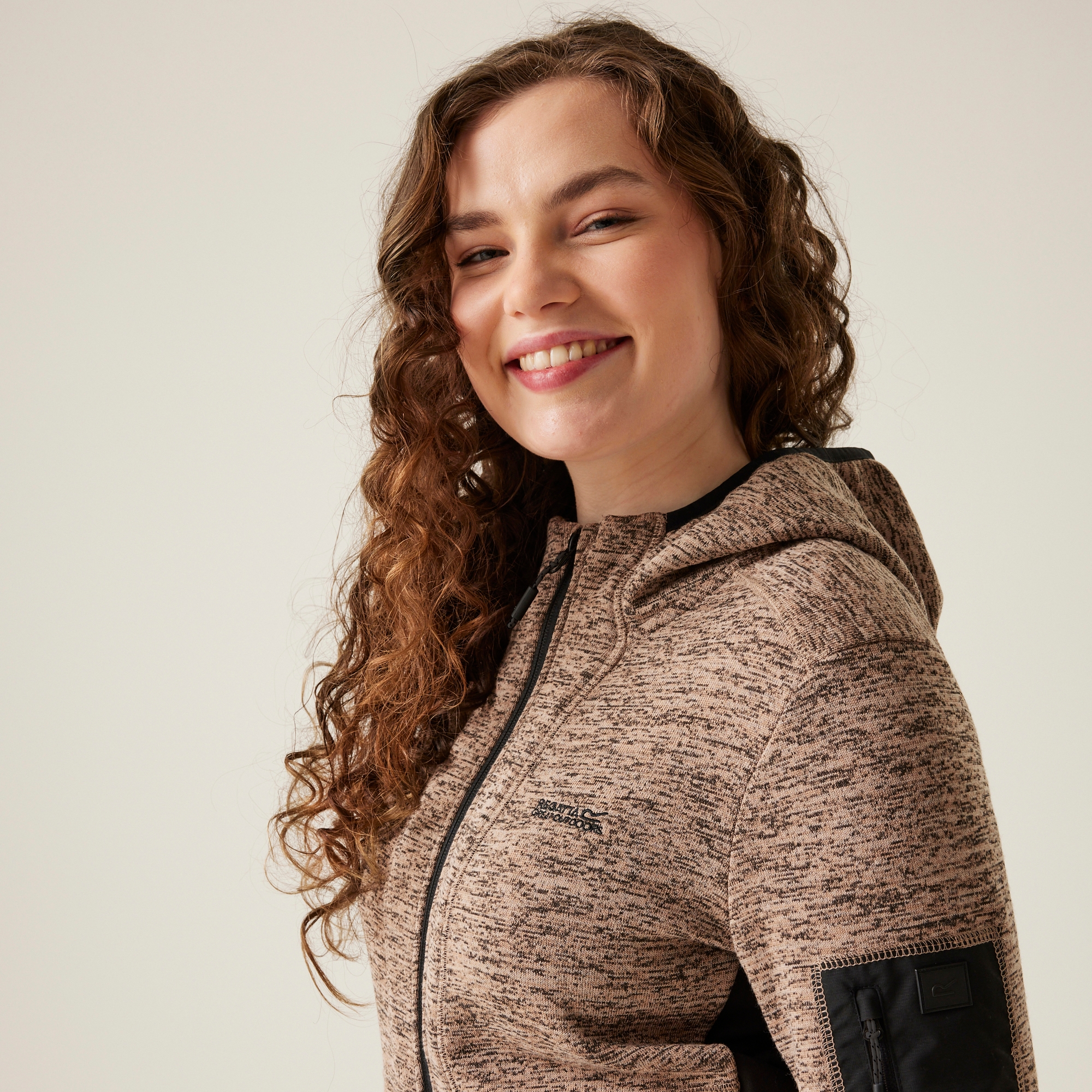 Women's Kemilia Full Zip Fleece | Warm Taupe Black