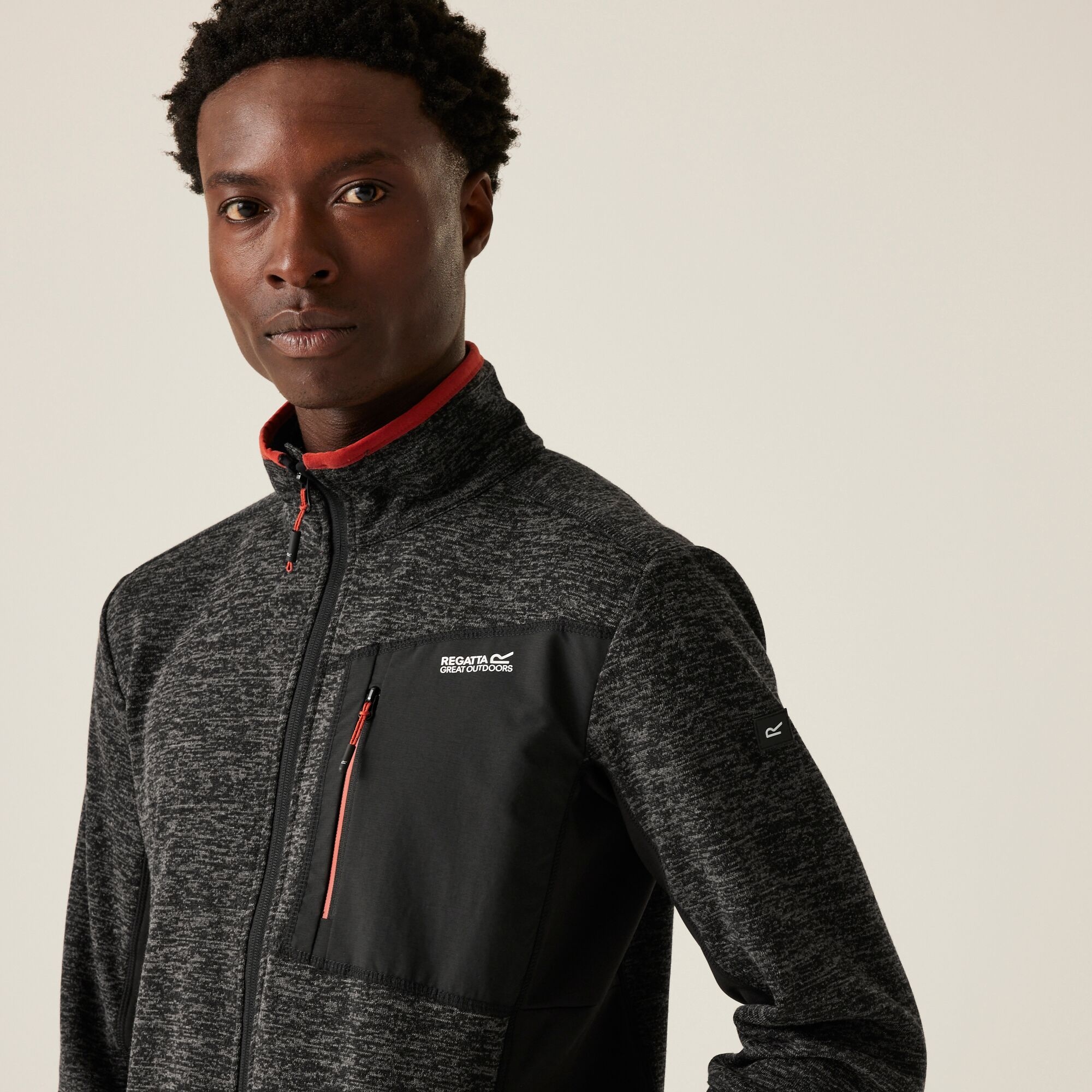 Men's Baslinn Full Zip Fleece | Black Marl Black