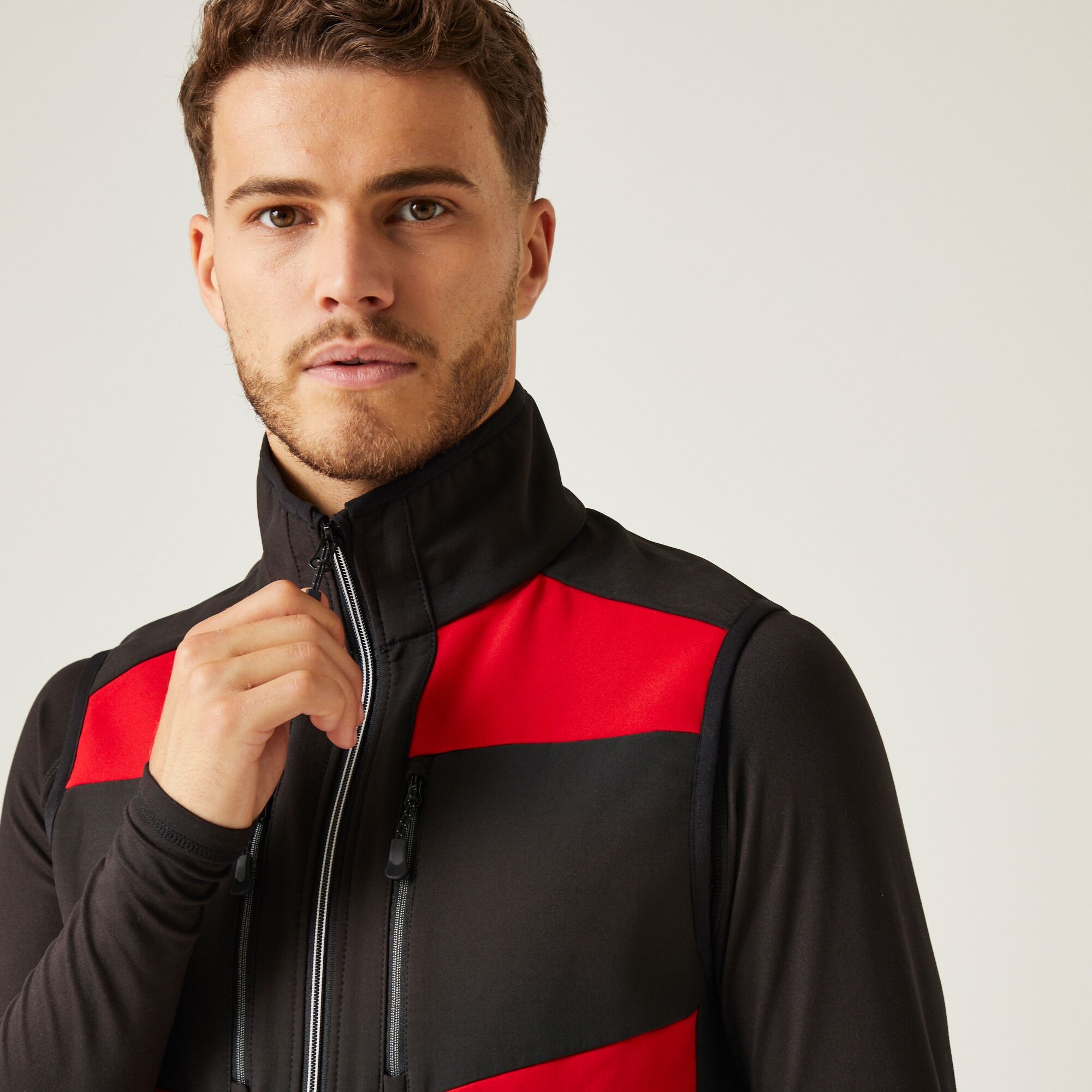 Men's E-Volve 2 Layer Softshell Bodywarmer | Classic Red Black