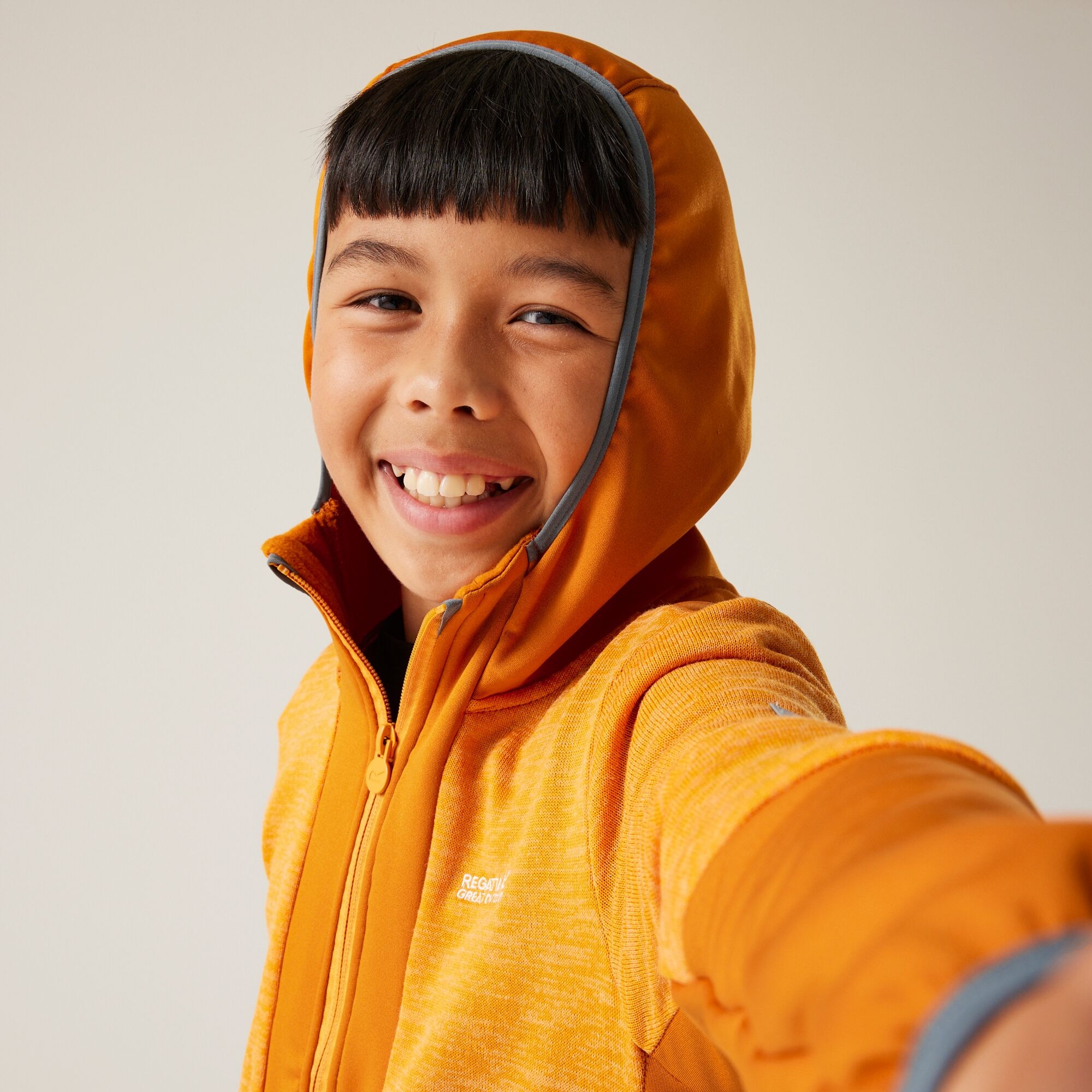Kids' Dissolver X Full Zip Fleece | Bright Marigold Fox Stormy Weather