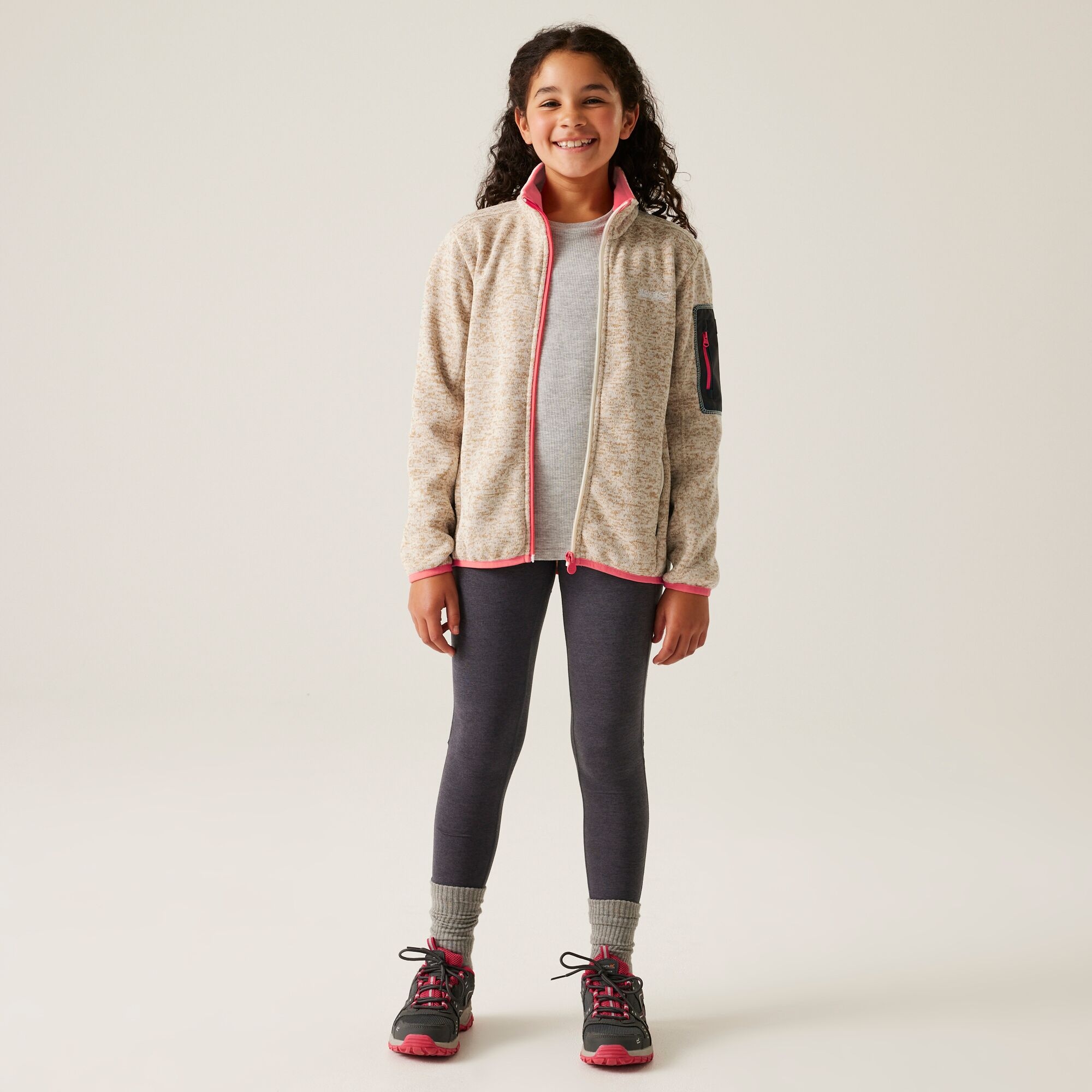 Kids' Newhill Full Zip Fleece | Light Vanilla Peach Bloom