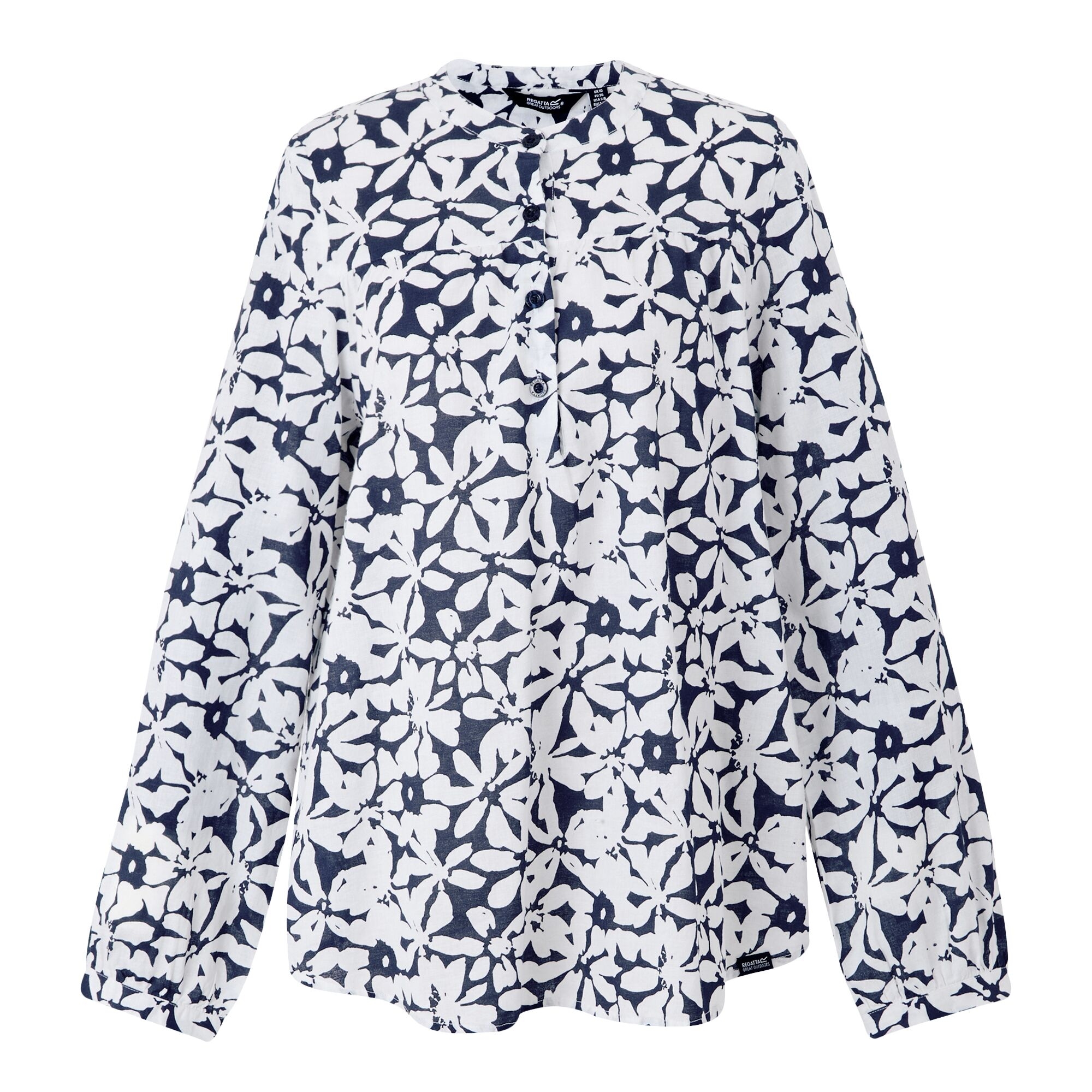 Women's Natine Lightweight Shirt | Navy White Large Floral