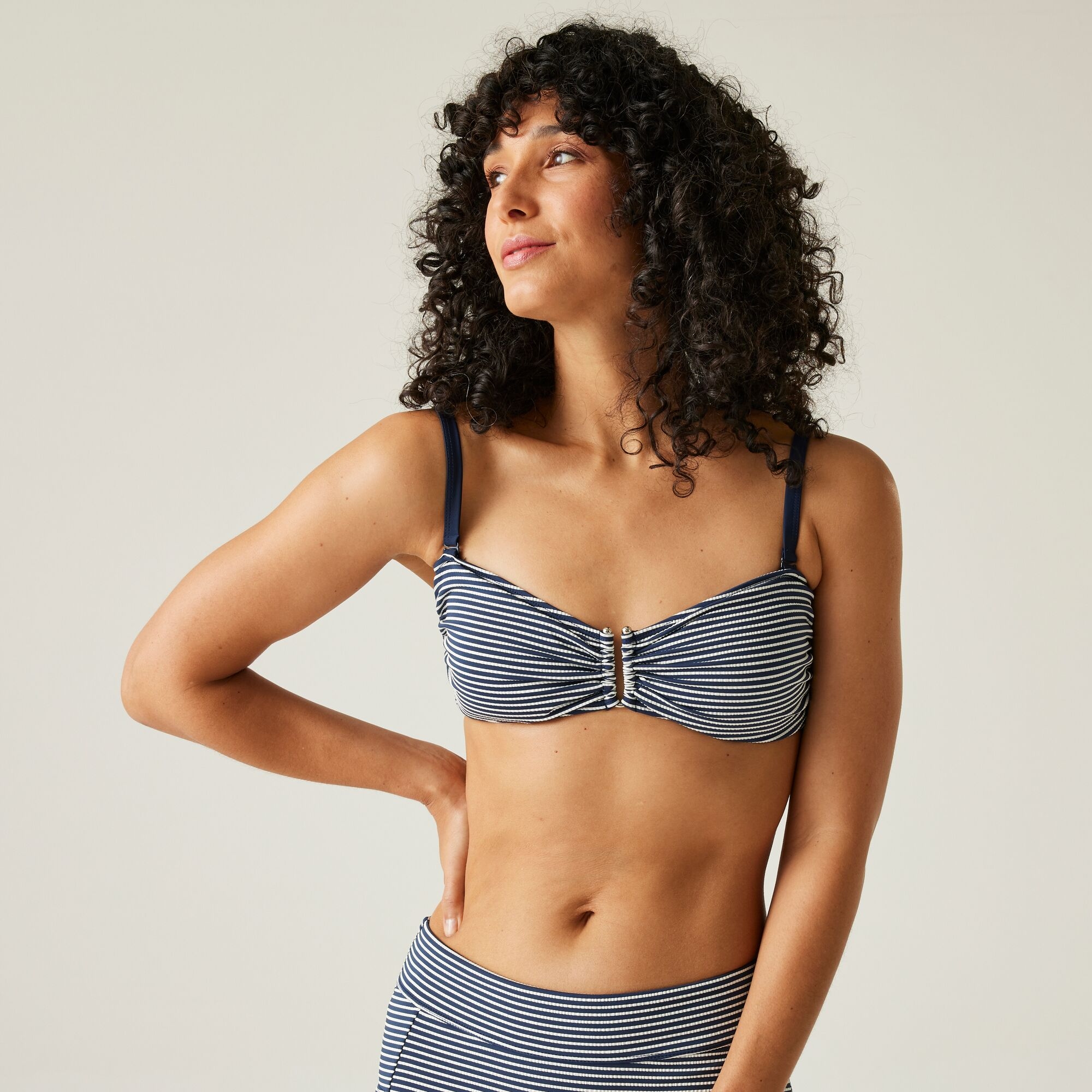 Women's Aceana III Bikini Top | Navy White Seeksucker Stripe