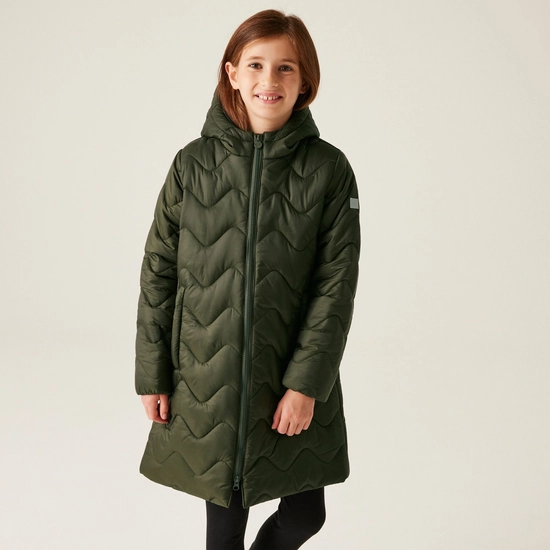 Kids' Cambrie Quilted Jackets | Dark Khaki Black