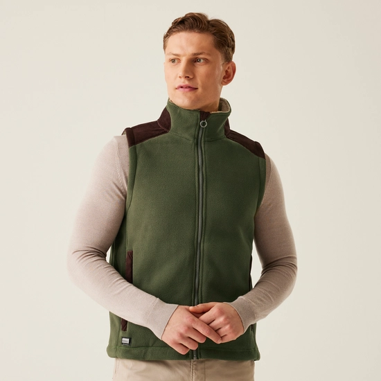 Men's Faversham Fleece Bodywarmer | Dark Khaki