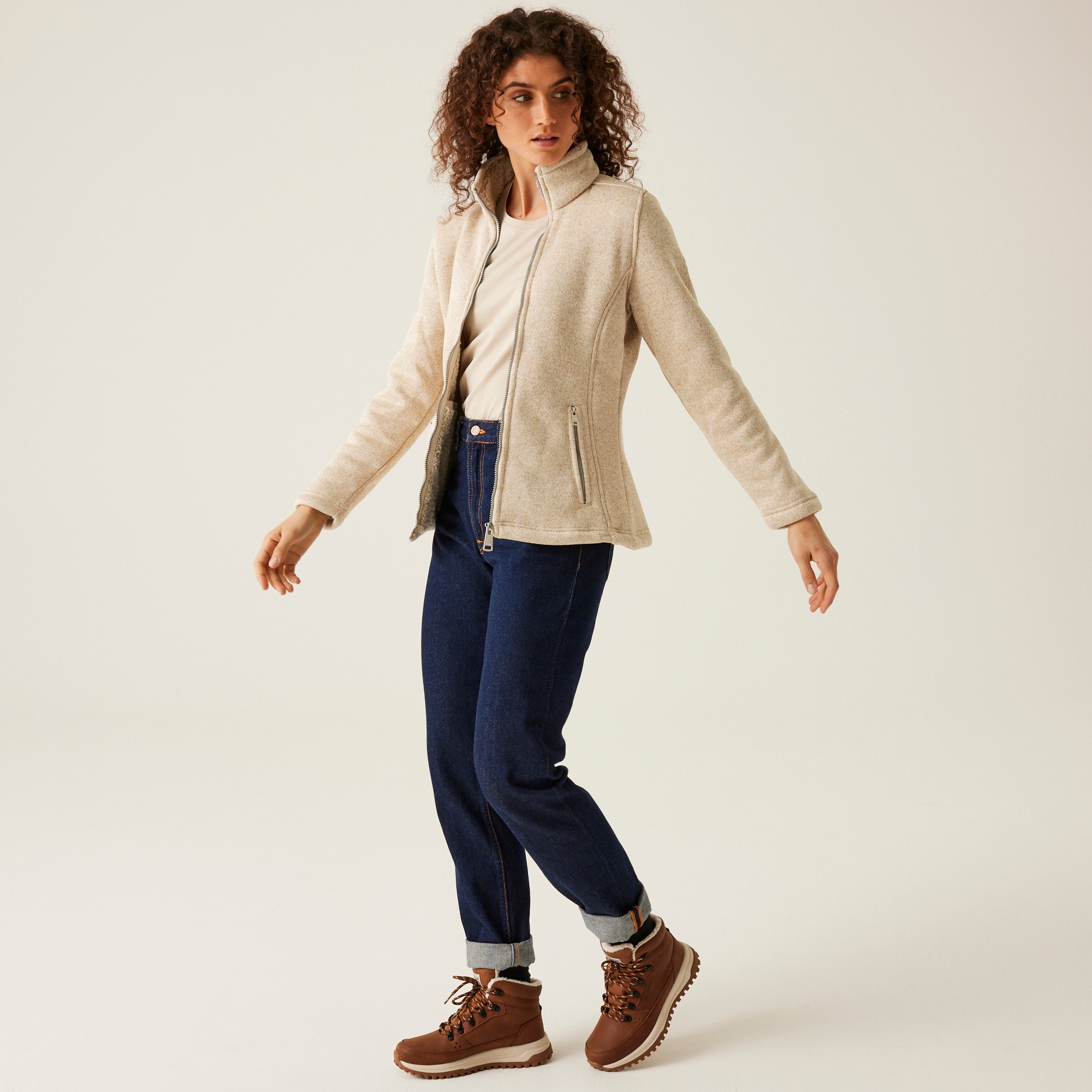 Women's Razia II Full Zip Bonded Fleece | Light Vanilla Moccasin