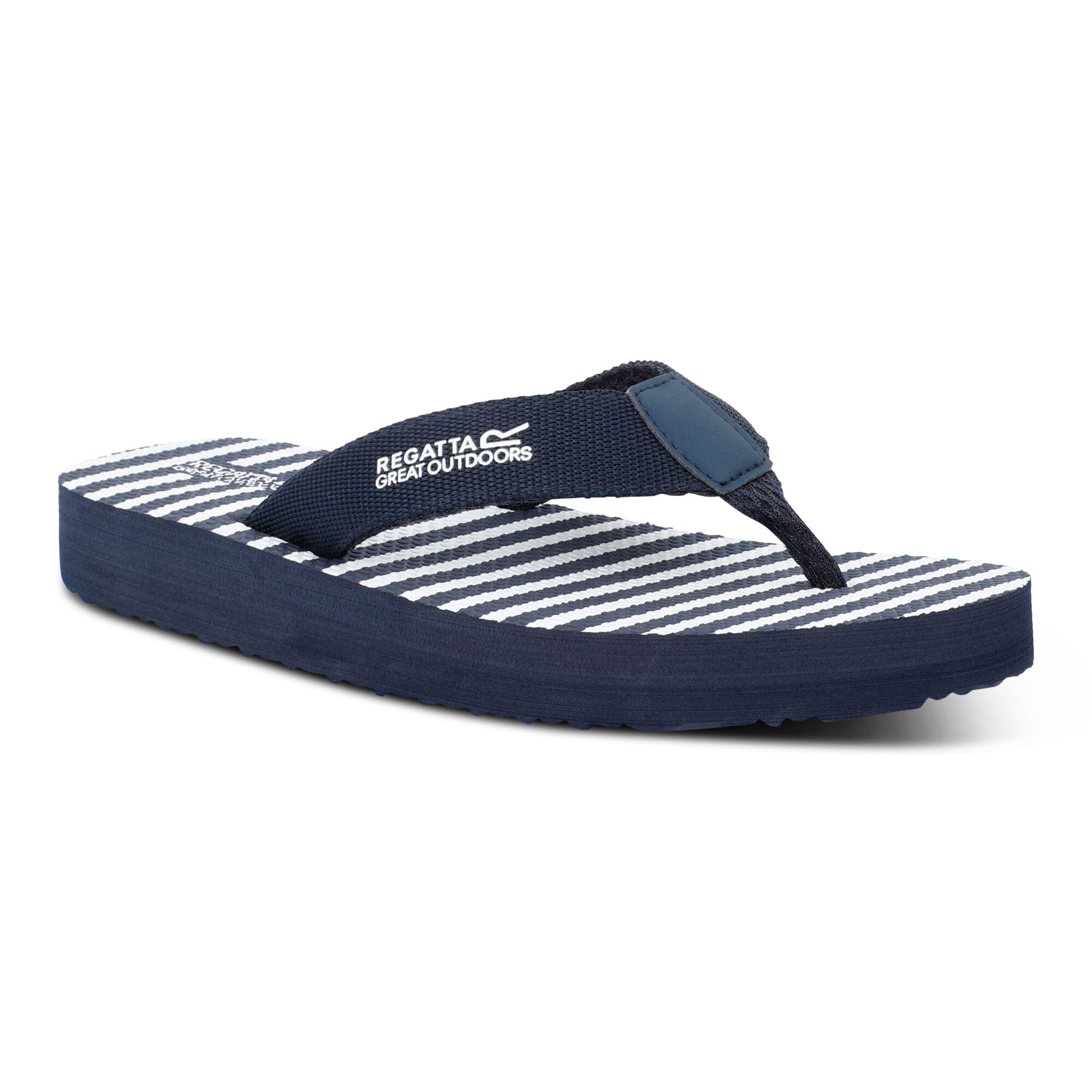 Women's Catarina Flip Flops | Navy White Stripe