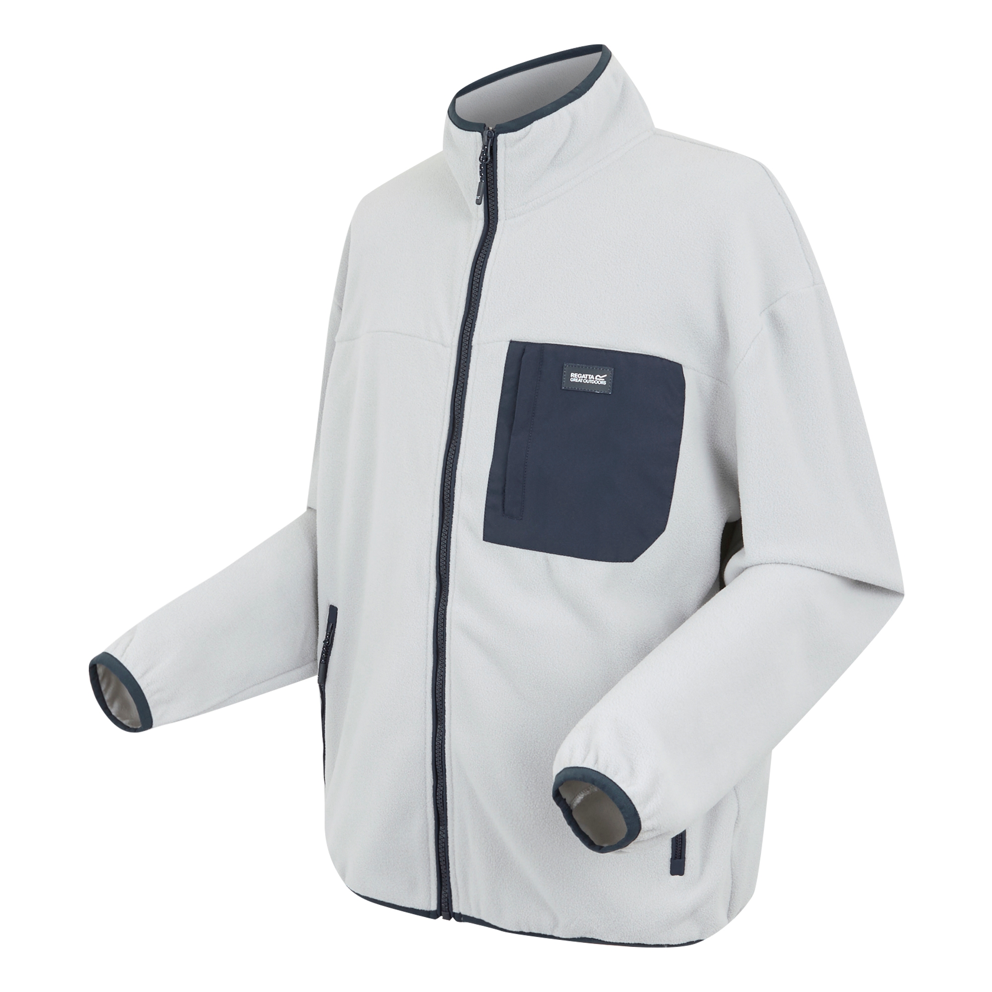 Men's Frankie Full Zip Fleece | Silver Grey Navy