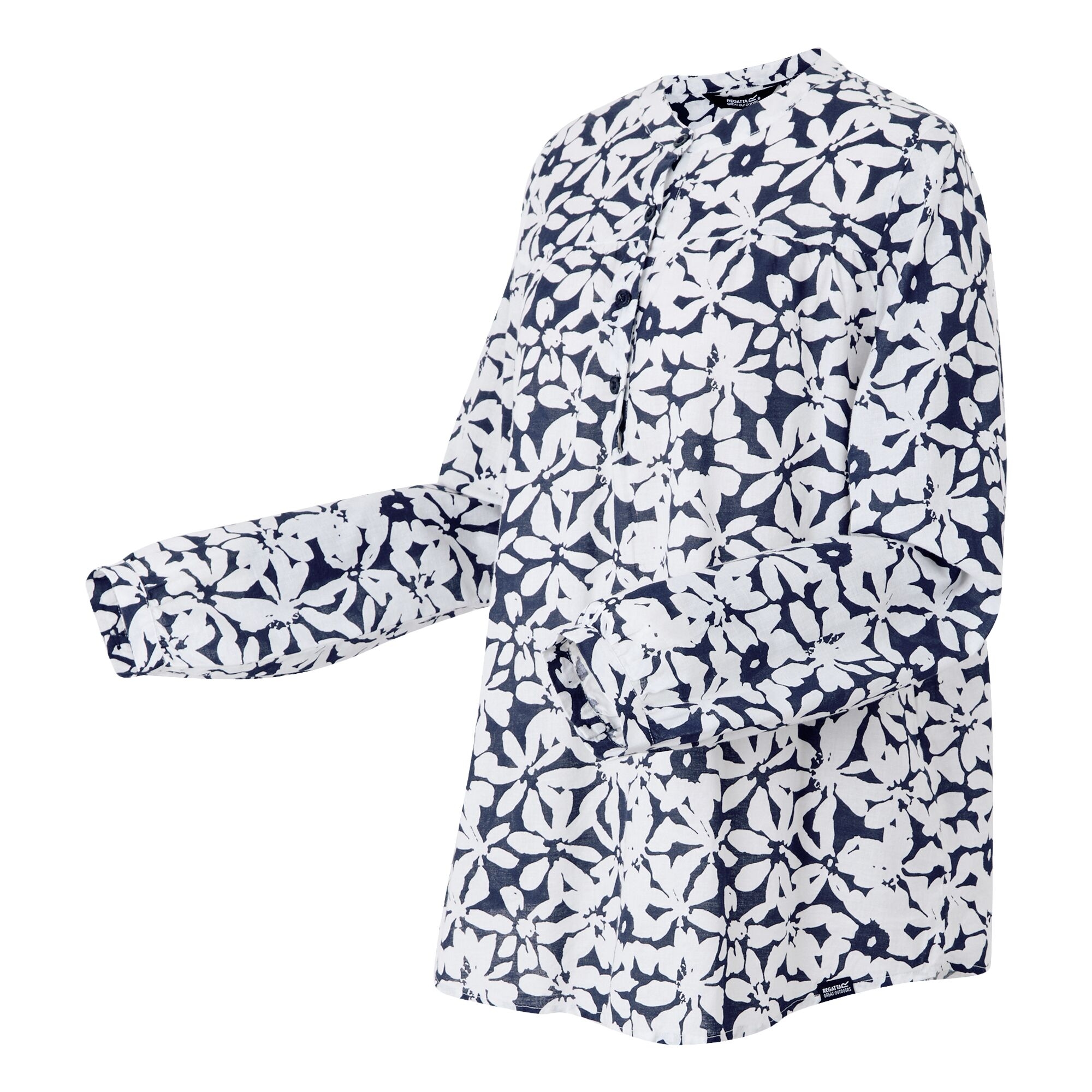 Women's Natine Lightweight Shirt | Navy White Large Floral