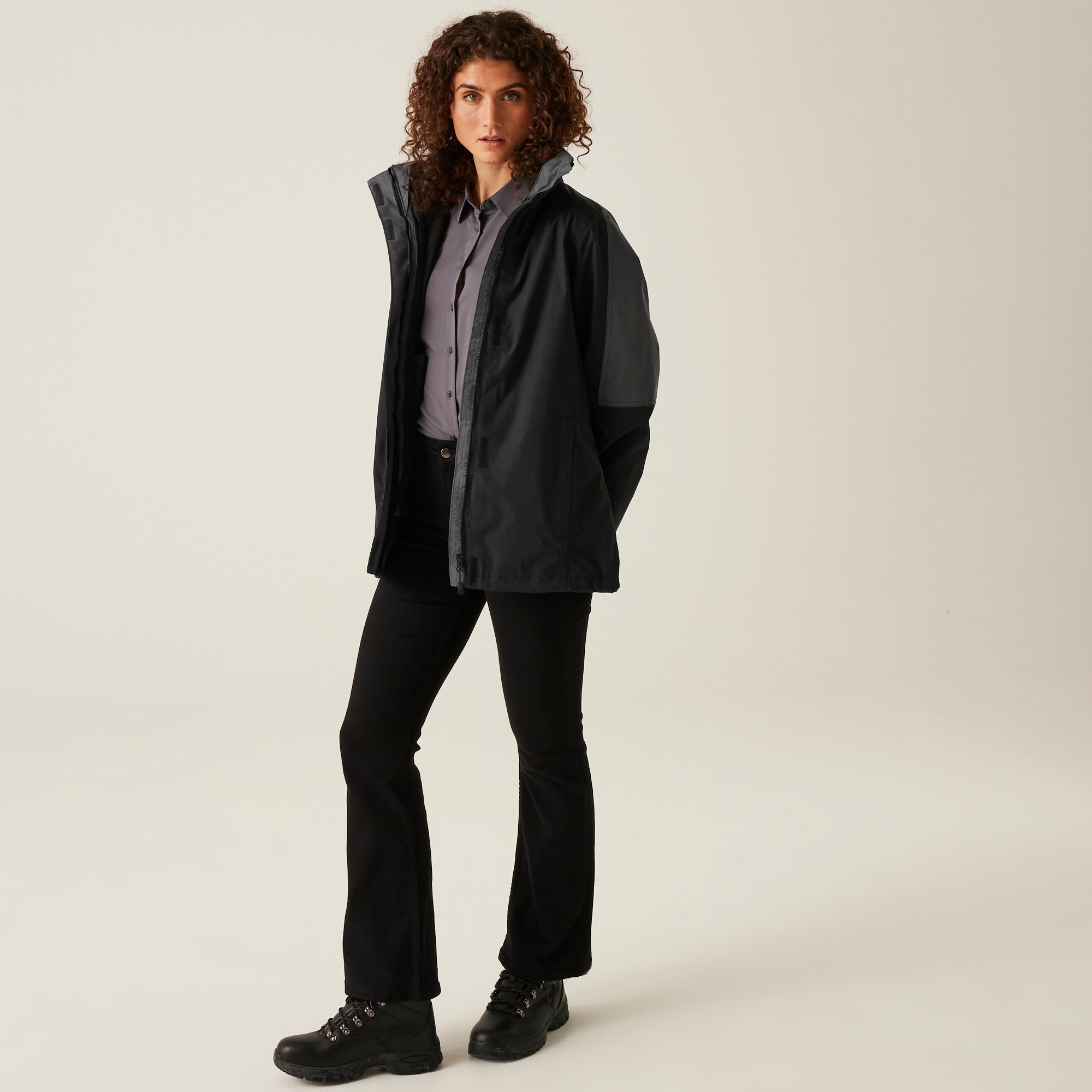 Women's Defender III Waterproof 3 In 1 Jacket | Black Seal Grey