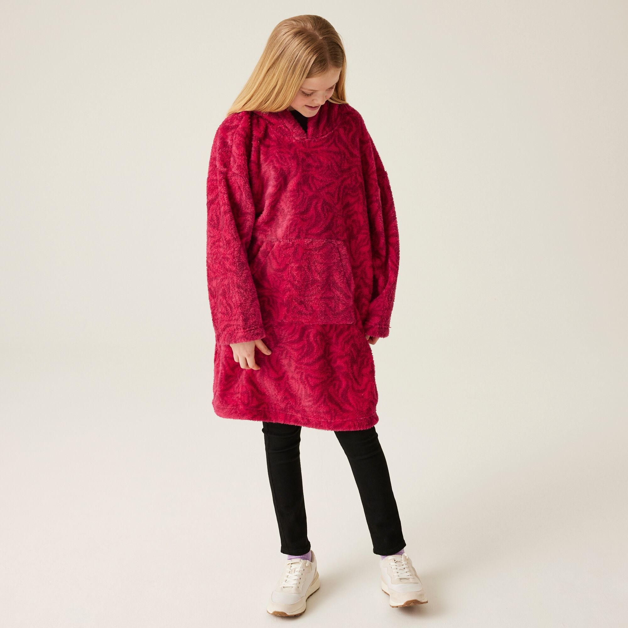 Kids' Cosy Poncho | Pink Potion Zebra