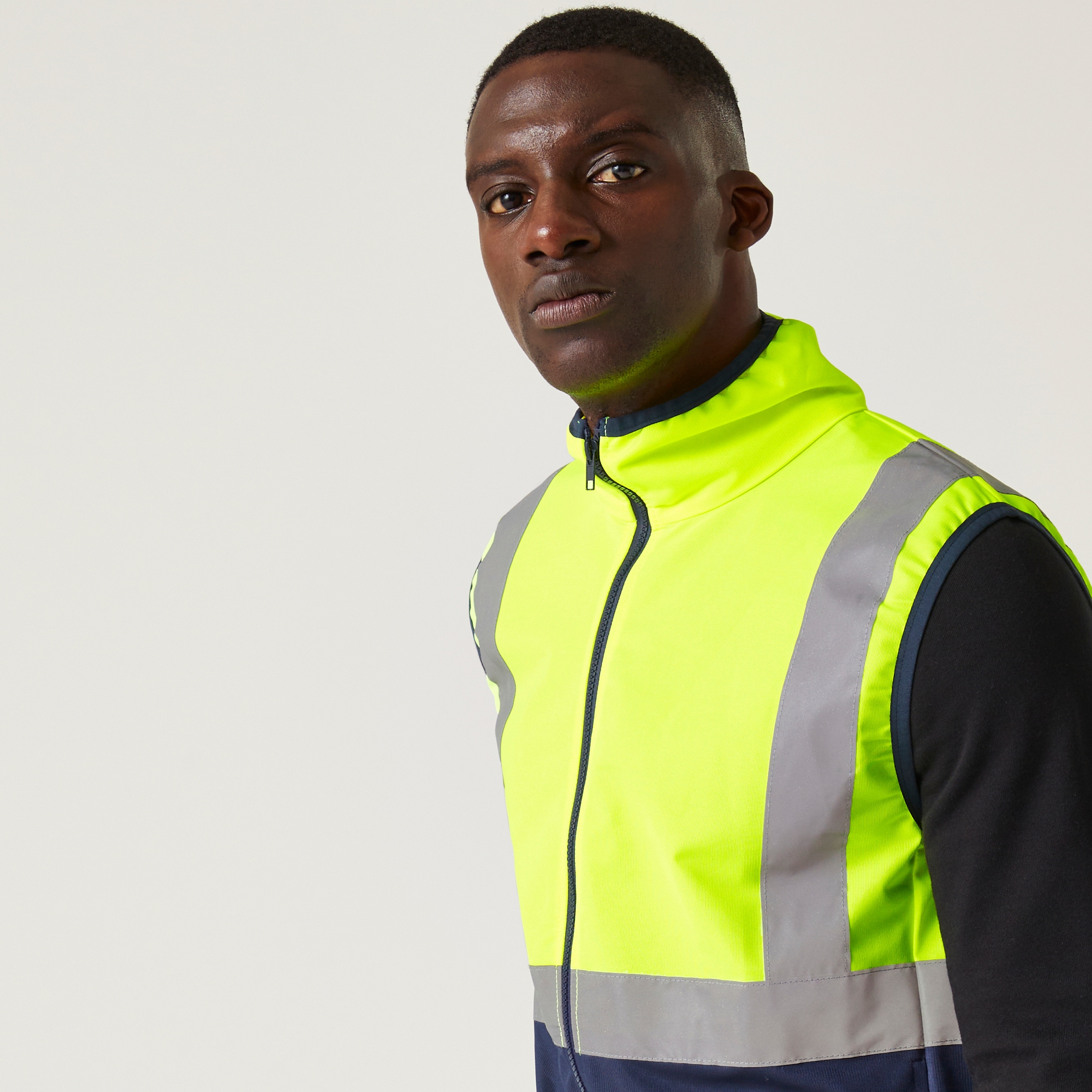 Men's Pro HI-VIS Full Zip Gilet | Yellow Navy