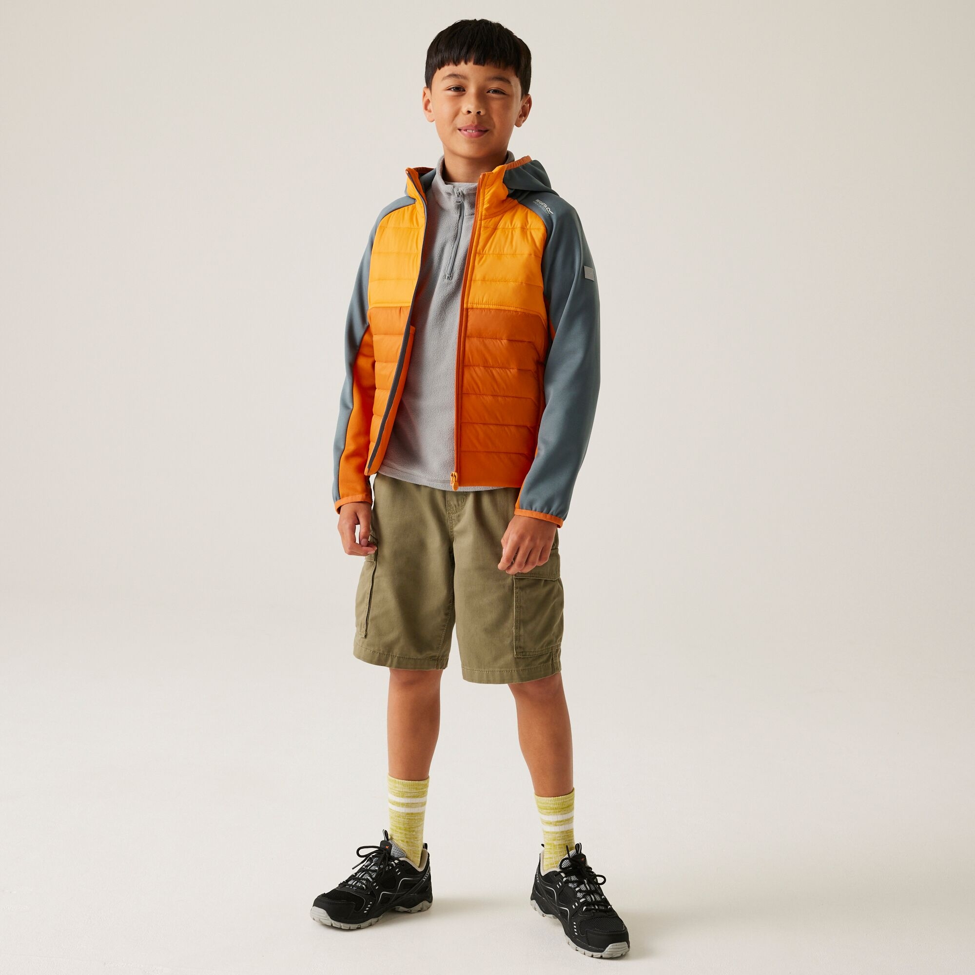 Kids' Kielder IX Hybrid Jacket | Fox Bright Marigold Stormy Weather