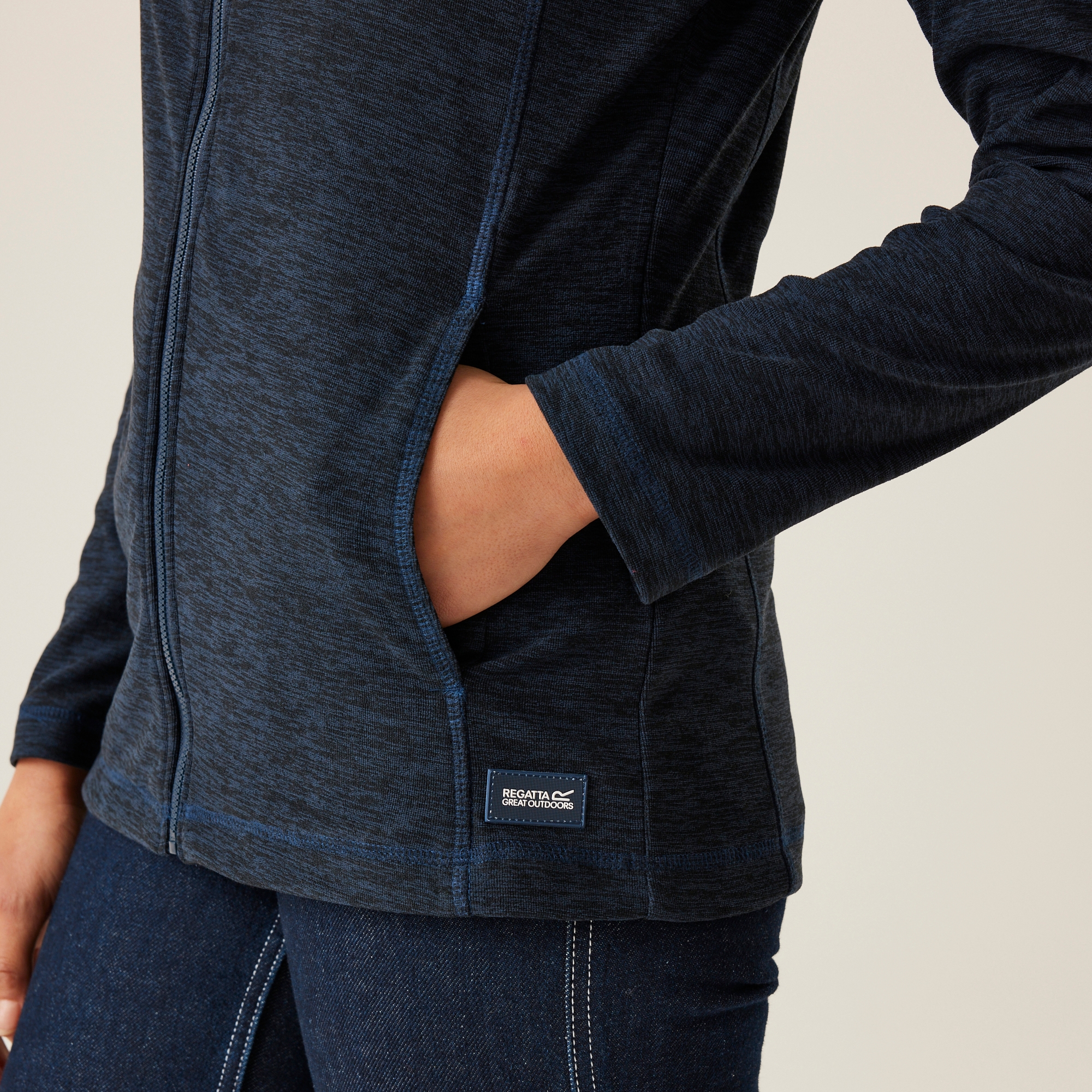 Women's Mayse Full Zip Fleece | Navy Black Marl