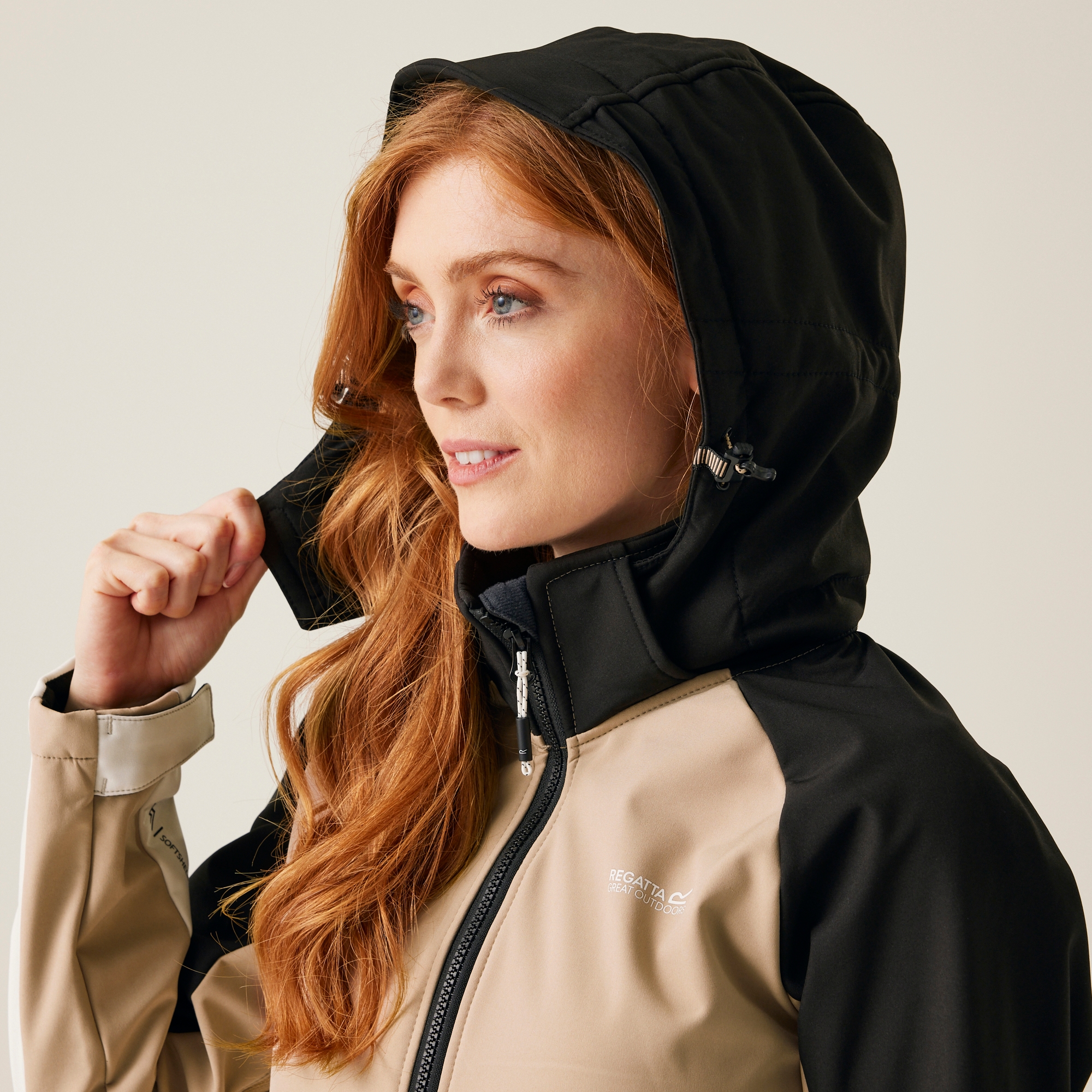 Women's Desoto X Softshell Jacket | Black Warm Taupe