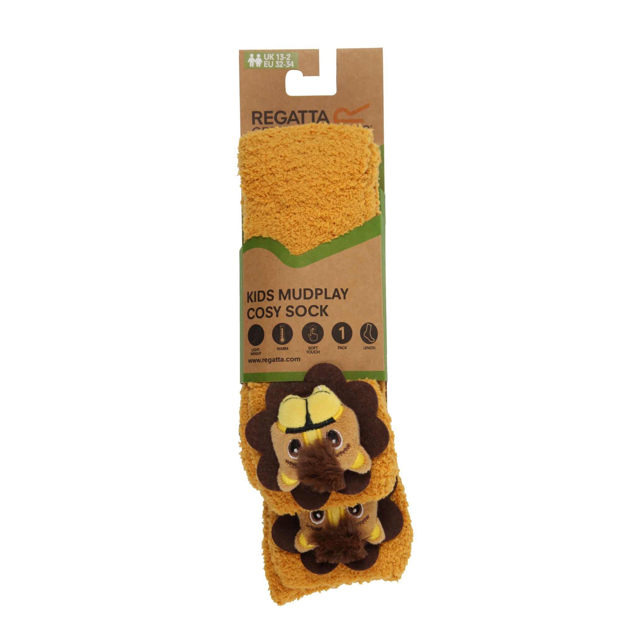 Kids Mudplay Cosy Sock | Butterscotch Lion