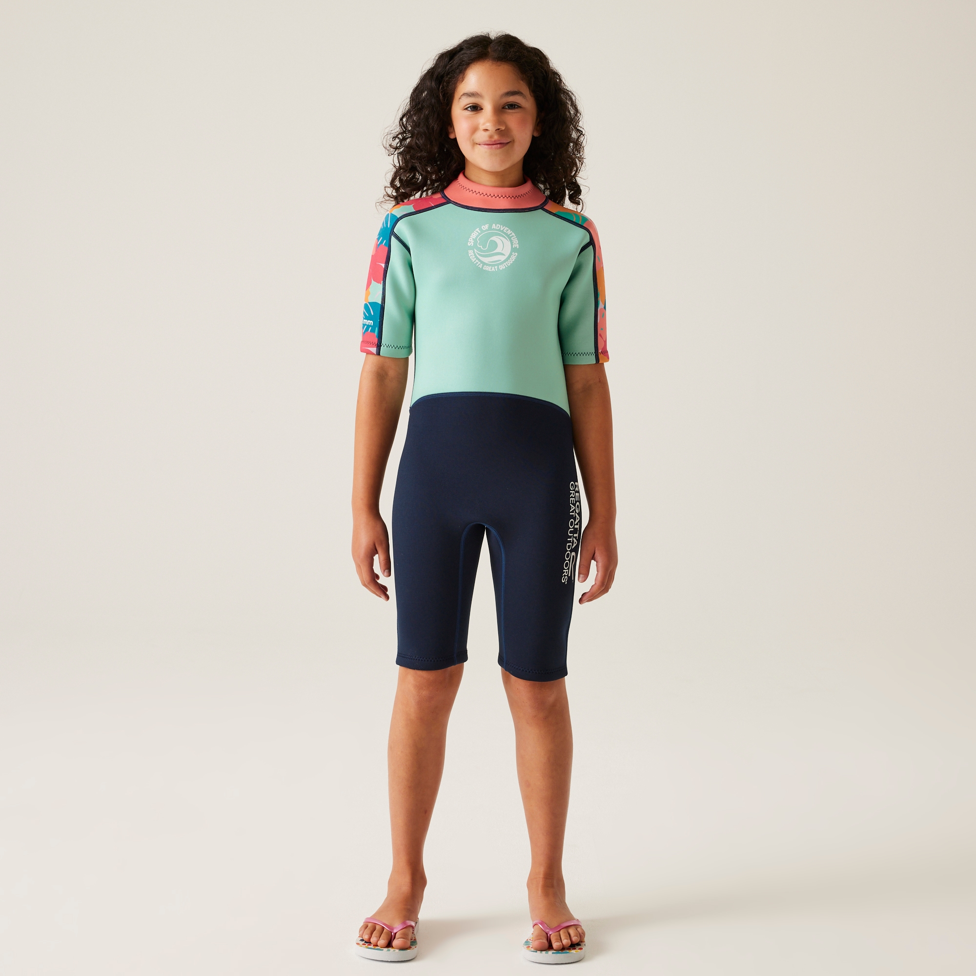 Kids' Wetsuit  | Tropical Leaf Aruba Blue Navy