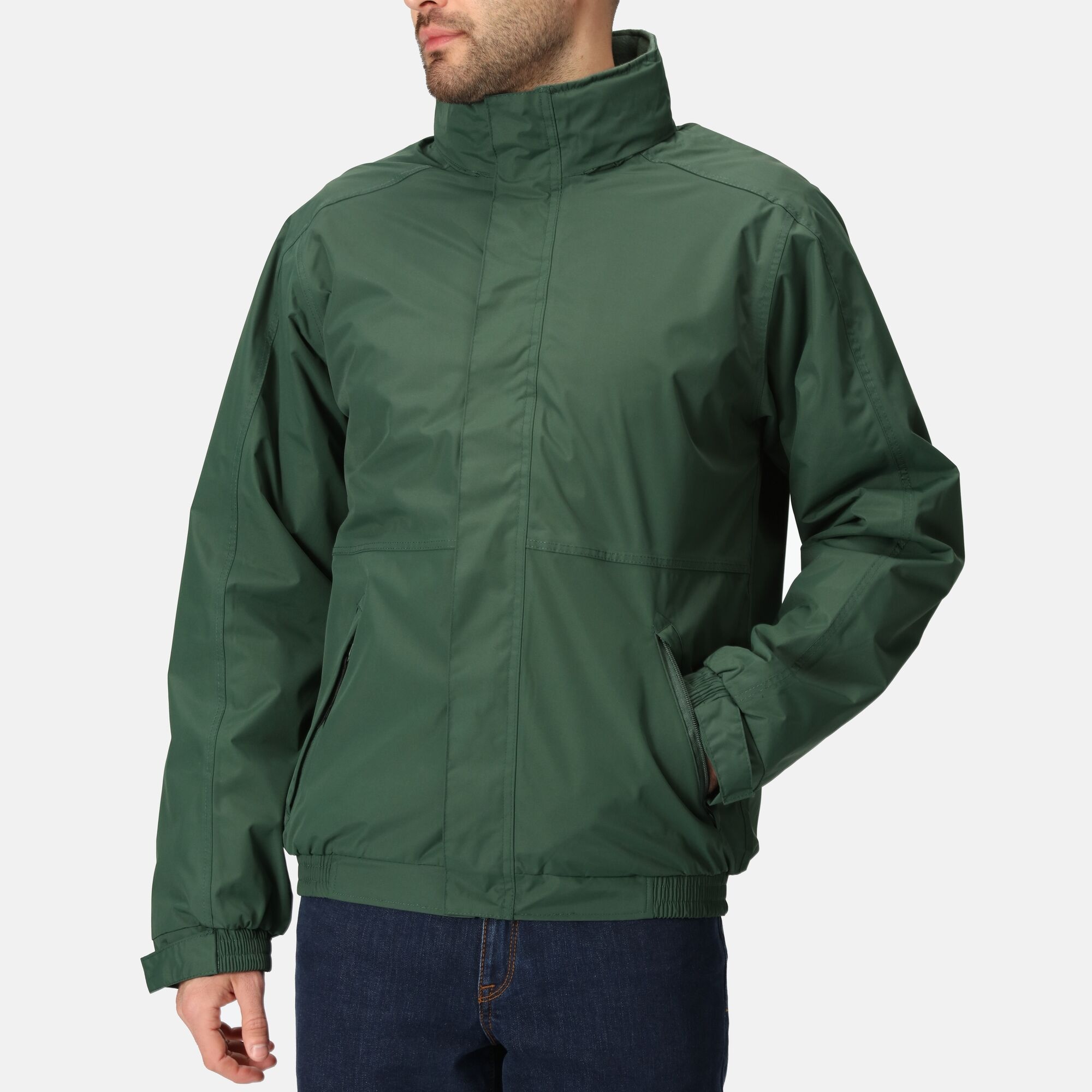 Men's Dover Fleece Lined Waterproof Insulated Bomber Jacket | Dark Green Dark Grey