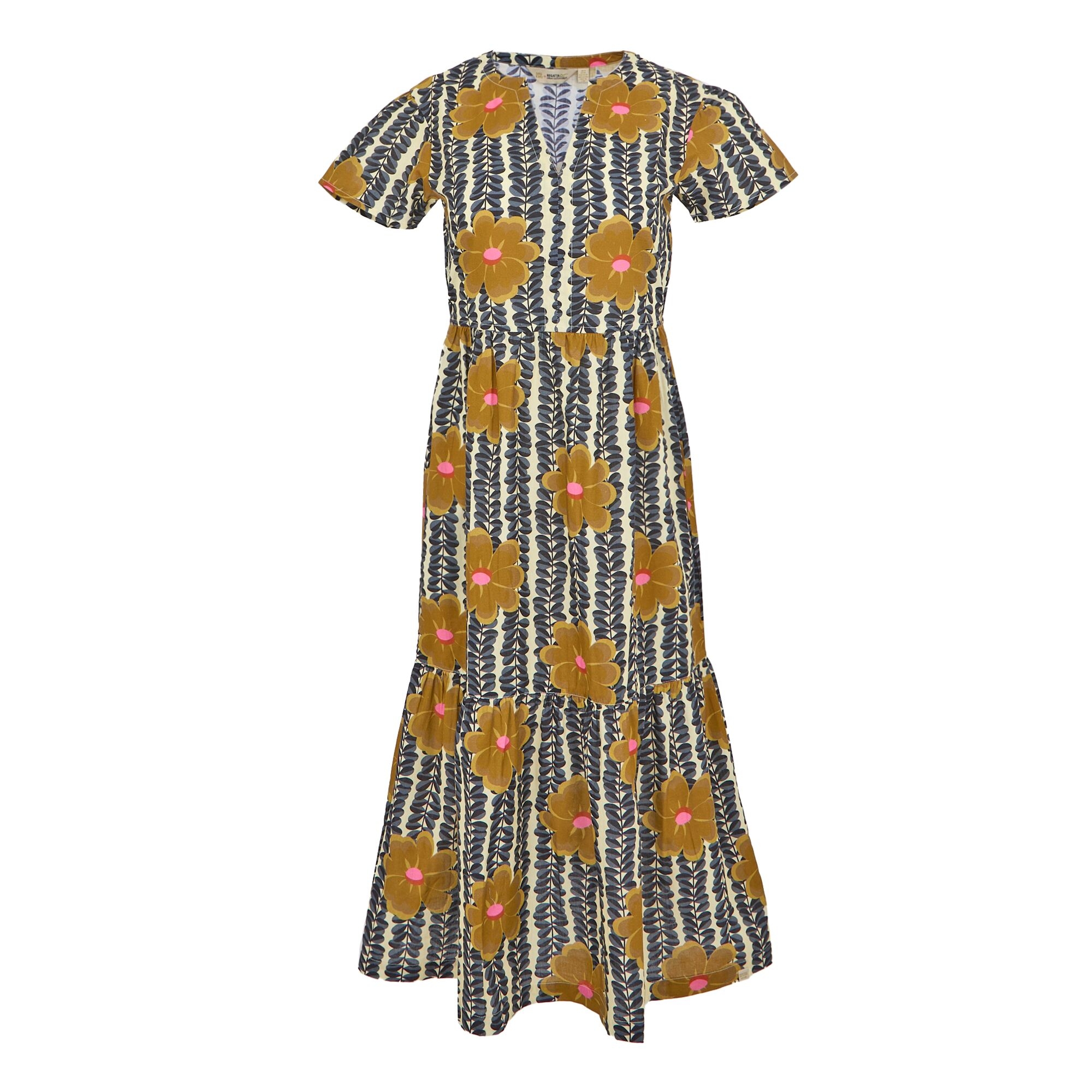 Orla Kiely Tiered Midi Dress | Lotus Yellow