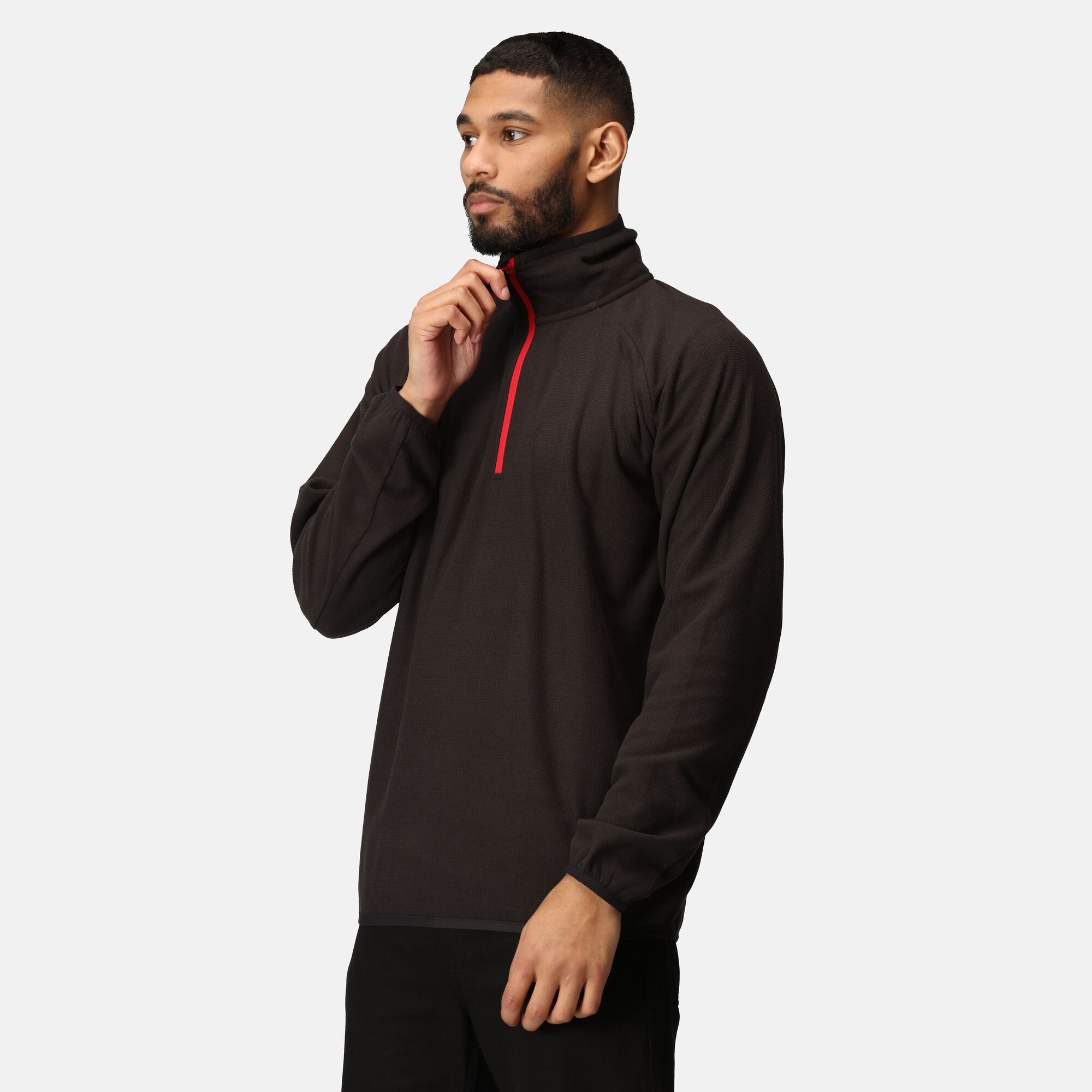 Men's Navigate Half-Zip Fleece | Black Classic Red