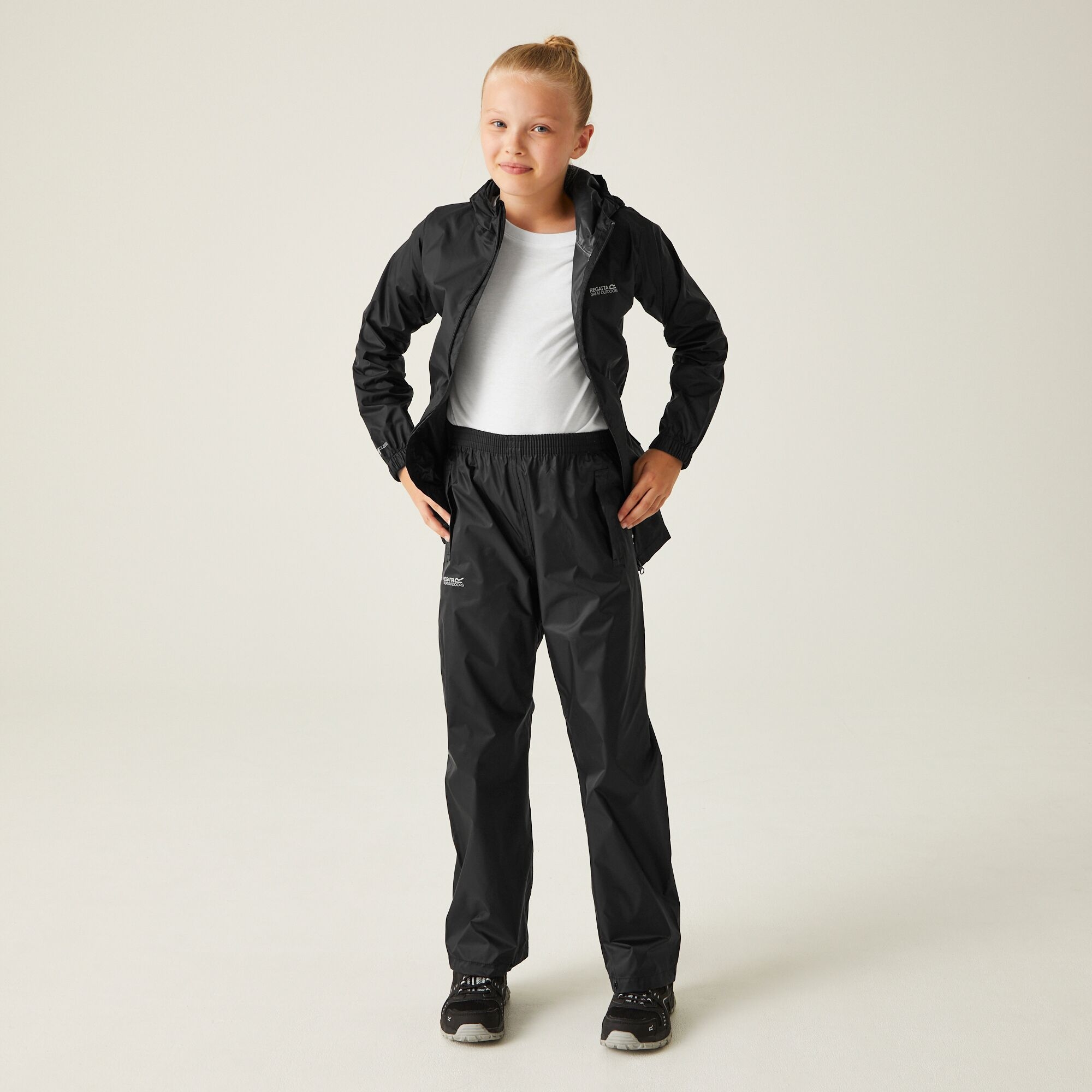 Kids' Pack It Waterproof Overtrousers | Black