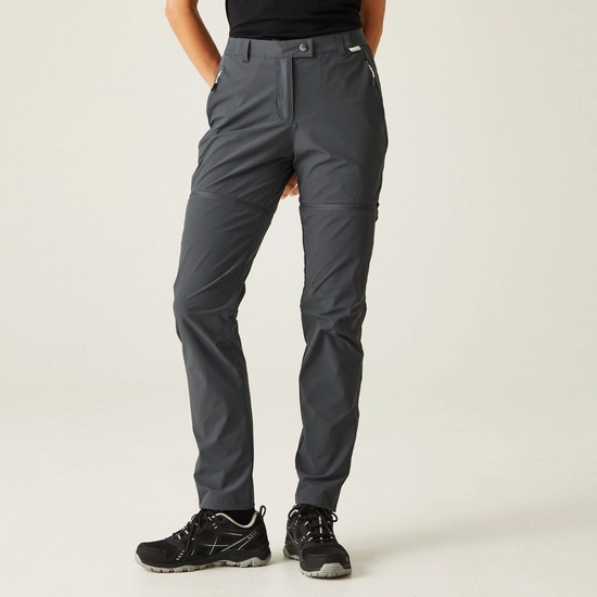 Women's Mountain Zip Off Walking Trousers | Seal Grey