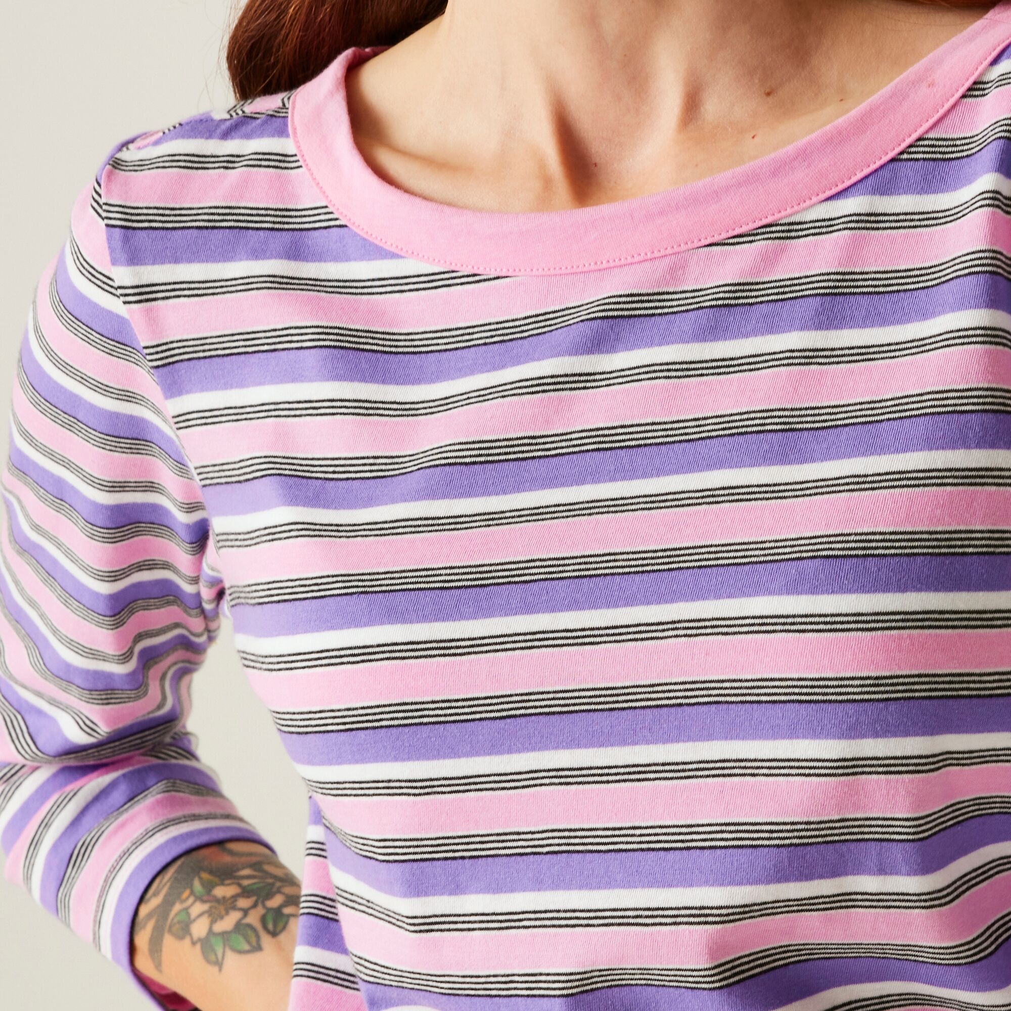 Women's Bayletta II 3/4 Sleeve Top  | Soft Pink Multi Stripe