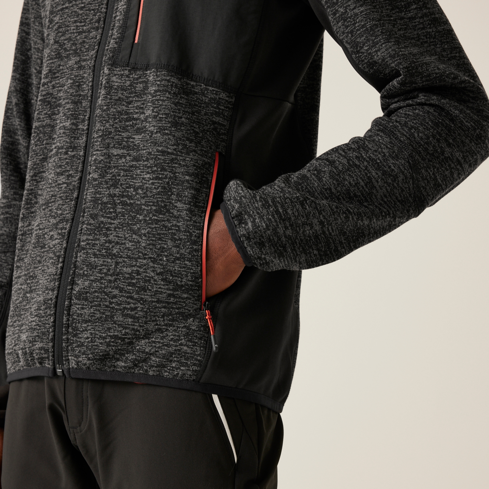 Men's Baslinn Full Zip Fleece | Black Marl Black